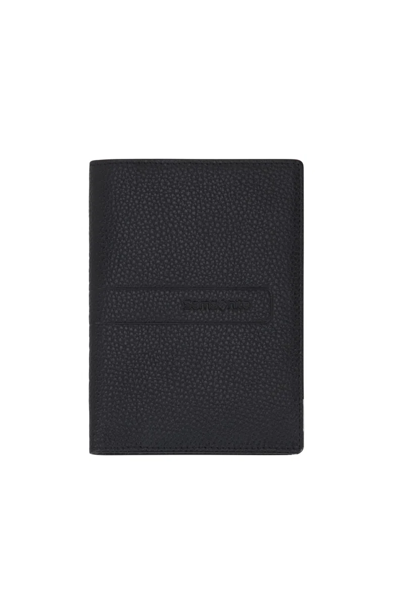 Samsonite TA Revolution - Funda de Piel para Pasaporte, protección RFID, con 3 Ranuras para Tarjetas de crédito, Solapa de Seguridad para Pasaporte, Accesorios de Viaje, Color Negro