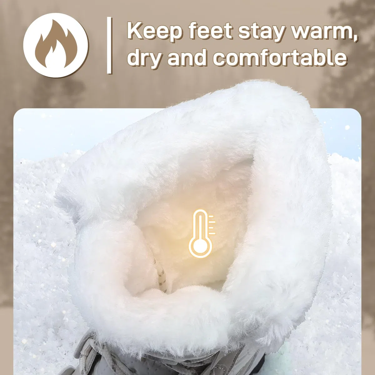 Botas de nieve para mujer, botas de invierno con forro de piel cálida, antideslizantes, botas de nieve a media pantorrilla, impermeables y resistentes al frío, zapatos para caminar al aire libre para