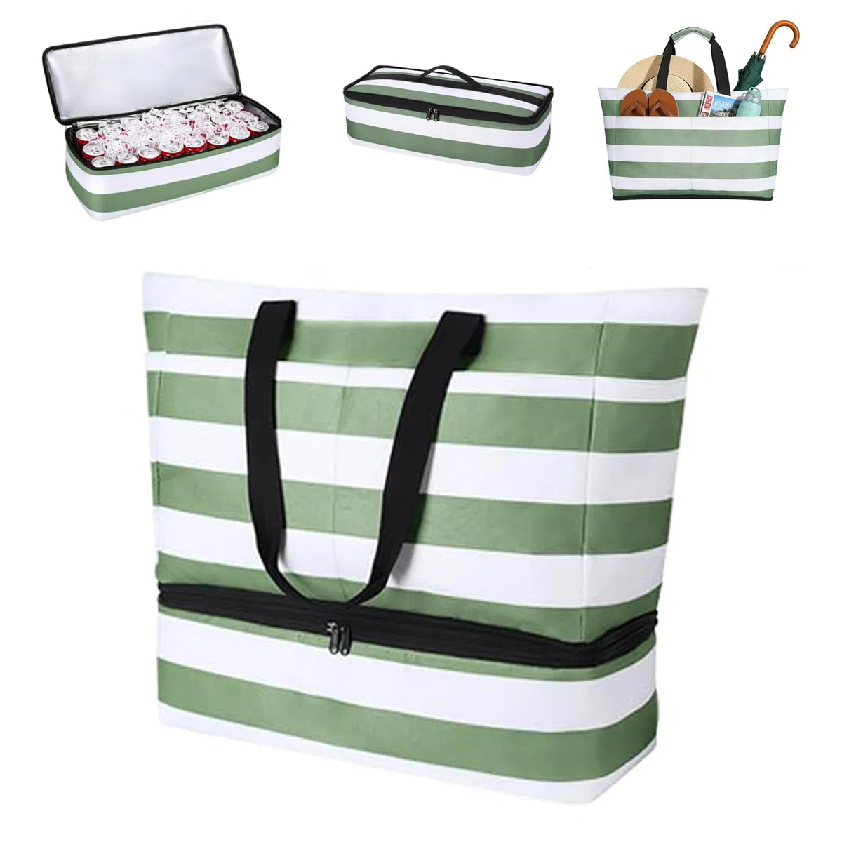 Bolsa Playa, 50 x 29 x 49cm Bolsas Grandes XXL Familiar, Familiar Bolsa Playa para Mujer, Sauna Bolsa de Viaje Plegable, Beach Bag Extra Grande con Cremallera, para Piscina, Picnic