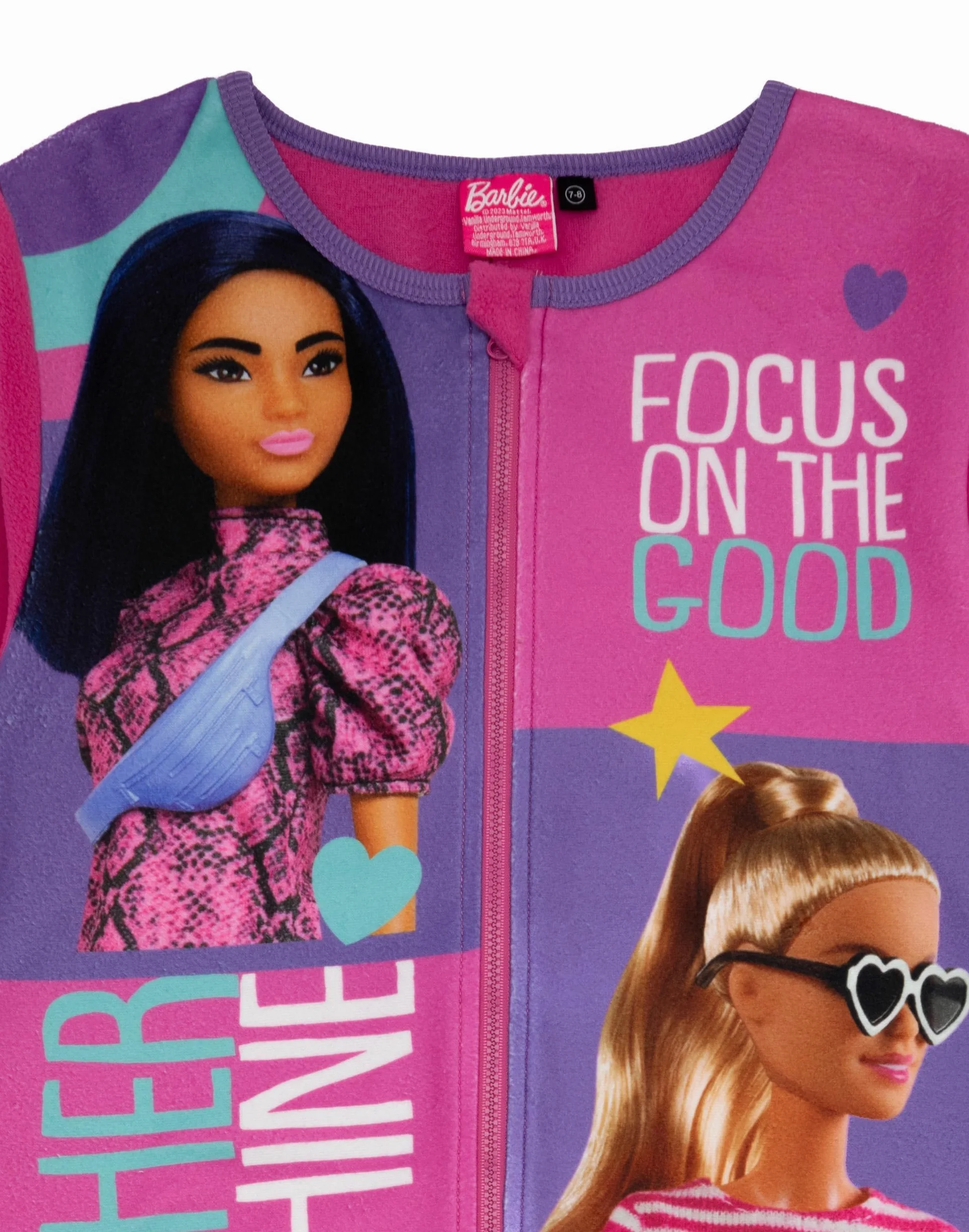 Barbie Girls' Pink All-in-One Nightwear | Experimenta el Encanto cómodo Mono Rosa | Ideal para el Ocio y la relajación | Diseñado para la máxima Comodidad