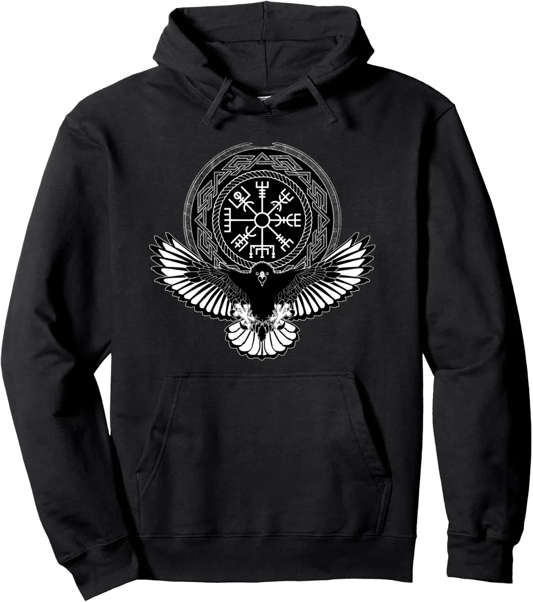 Águila vikinga Símbolo de Vegvisir Sudadera con Capucha