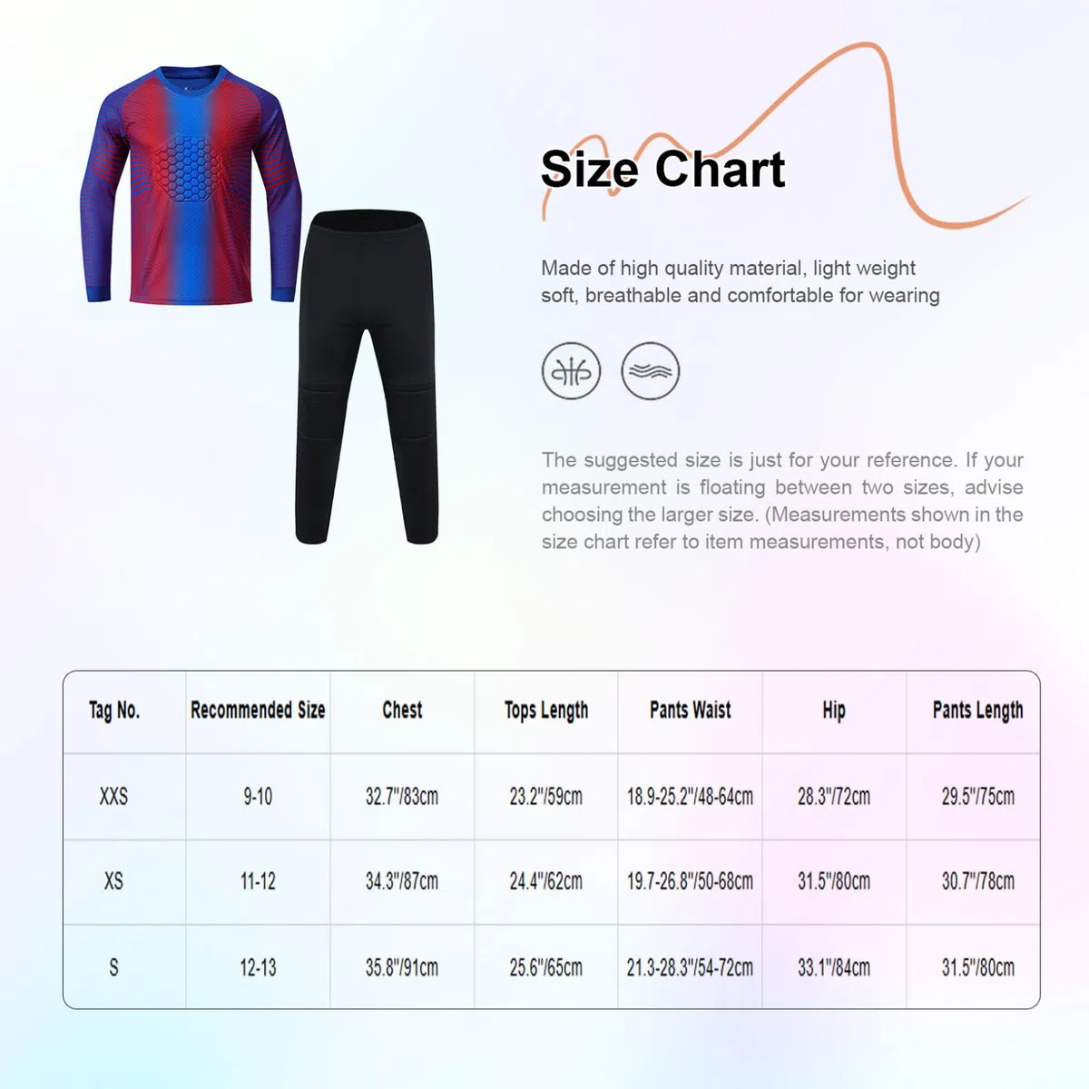 Kaerm Conjunto de camiseta de fútbol para niños con camiseta de portero acolchada y pantalones de entrenamiento de fútbol