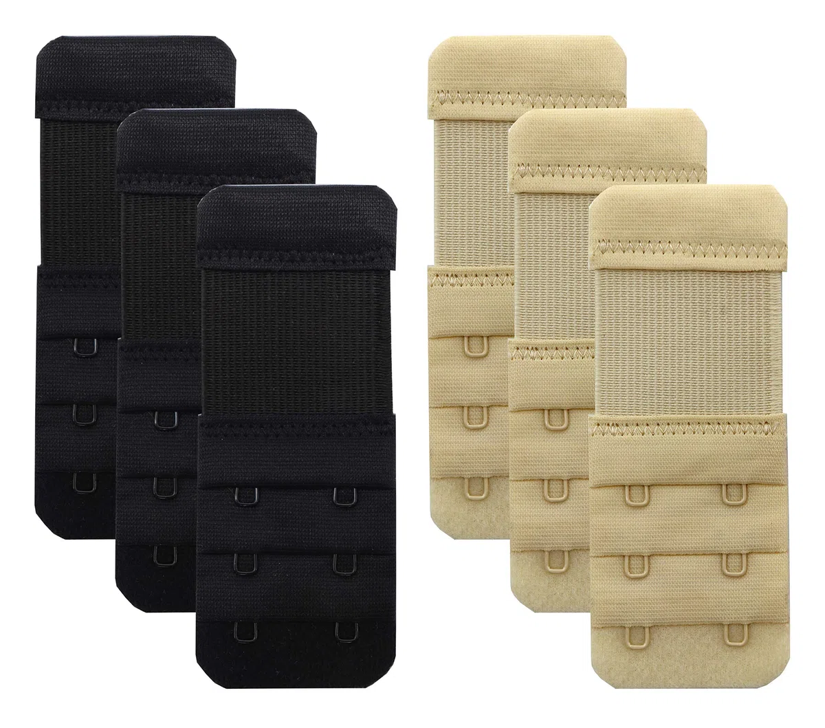 Extensor de sujetador para mujer con 2 ganchos, elástico, suave, cómodo, extensiones de correa para sujetador, paquete de 6 unidades - Multi -