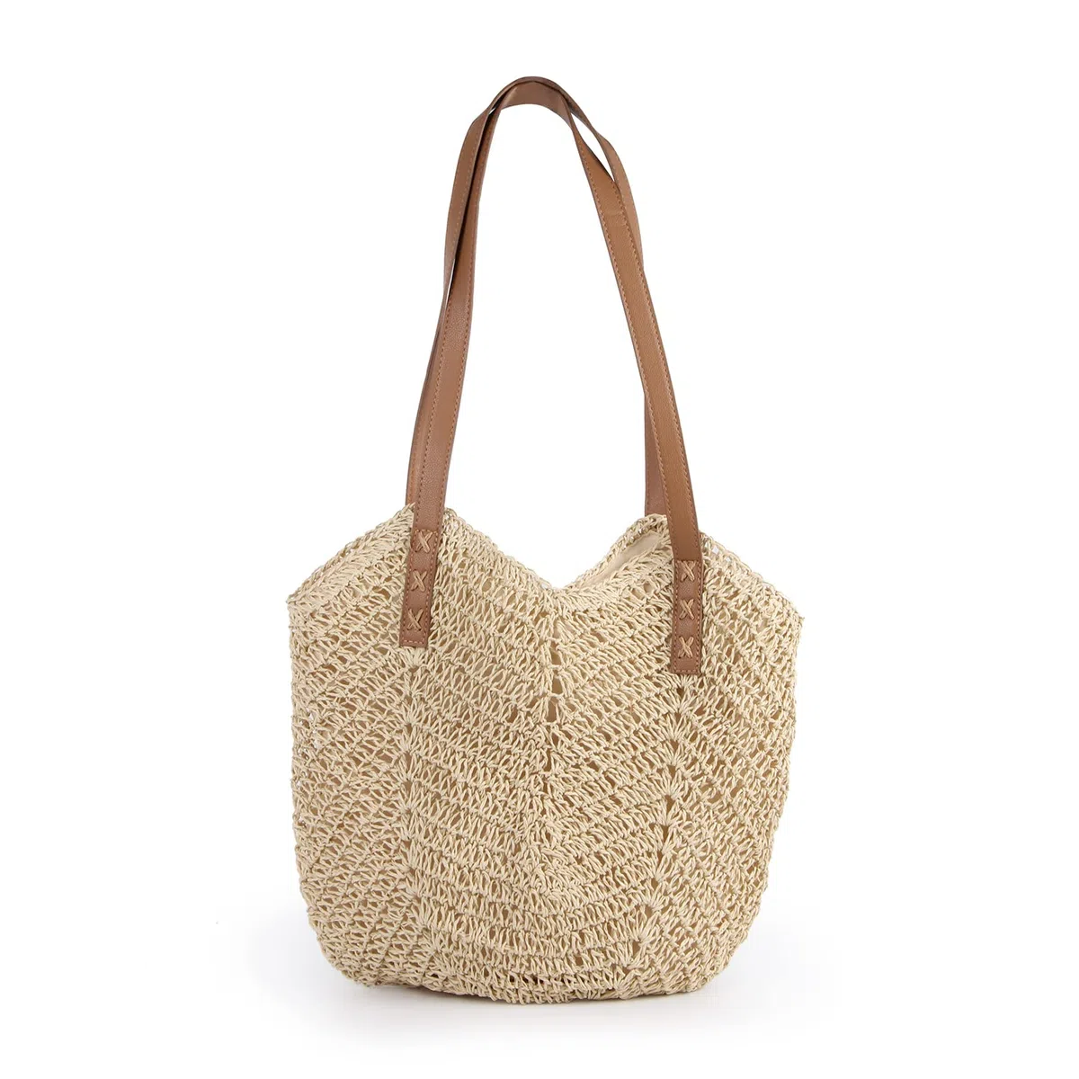 Bolso de Hombro de Paja para Mujer, Tejido a Mano, Bolso de Mano con Asa, de Playa de Verano, Cruzado Bohemio con Monedero
