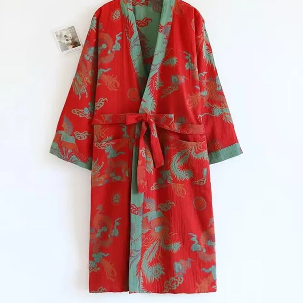 De Baño De Estilo Japonés, De Dormir De Algodón Jacquard para Mujer, Kimono Yukata, Pijama, De Baño, Ropa De Dormir.