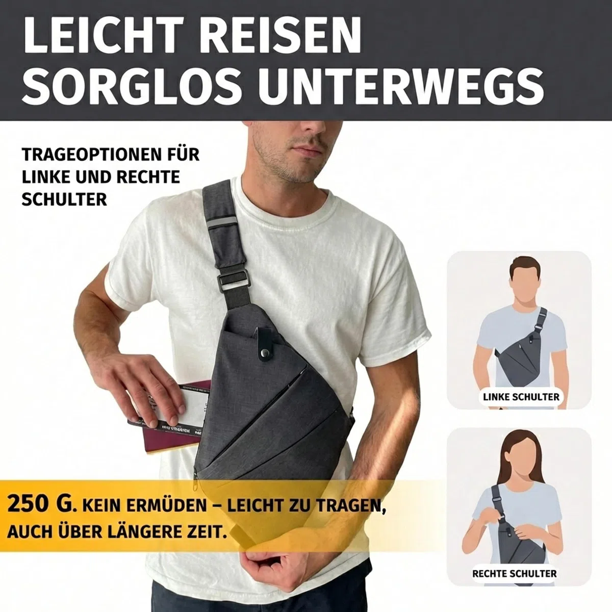 Gipfelfreund - Bolso antirrobo para hombre y mujer