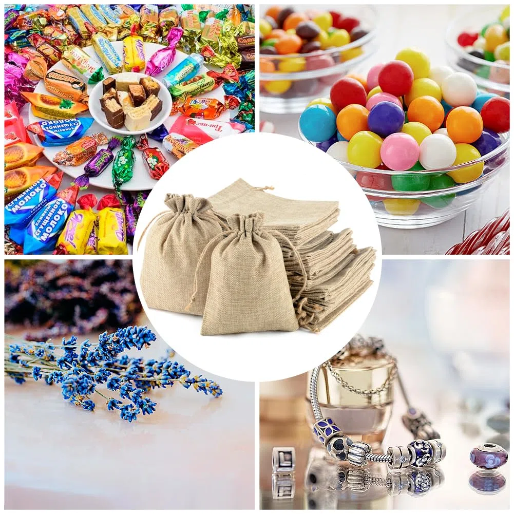 CLYPY 20 bolsas de yute de 20 x 30 cm con cordón, bolsas de tela con cordón, bolsas de yute para rellenar, bolsas de yute para Navidad, bolsas de regalo para bodas, recuerdos, Navidad (natural)