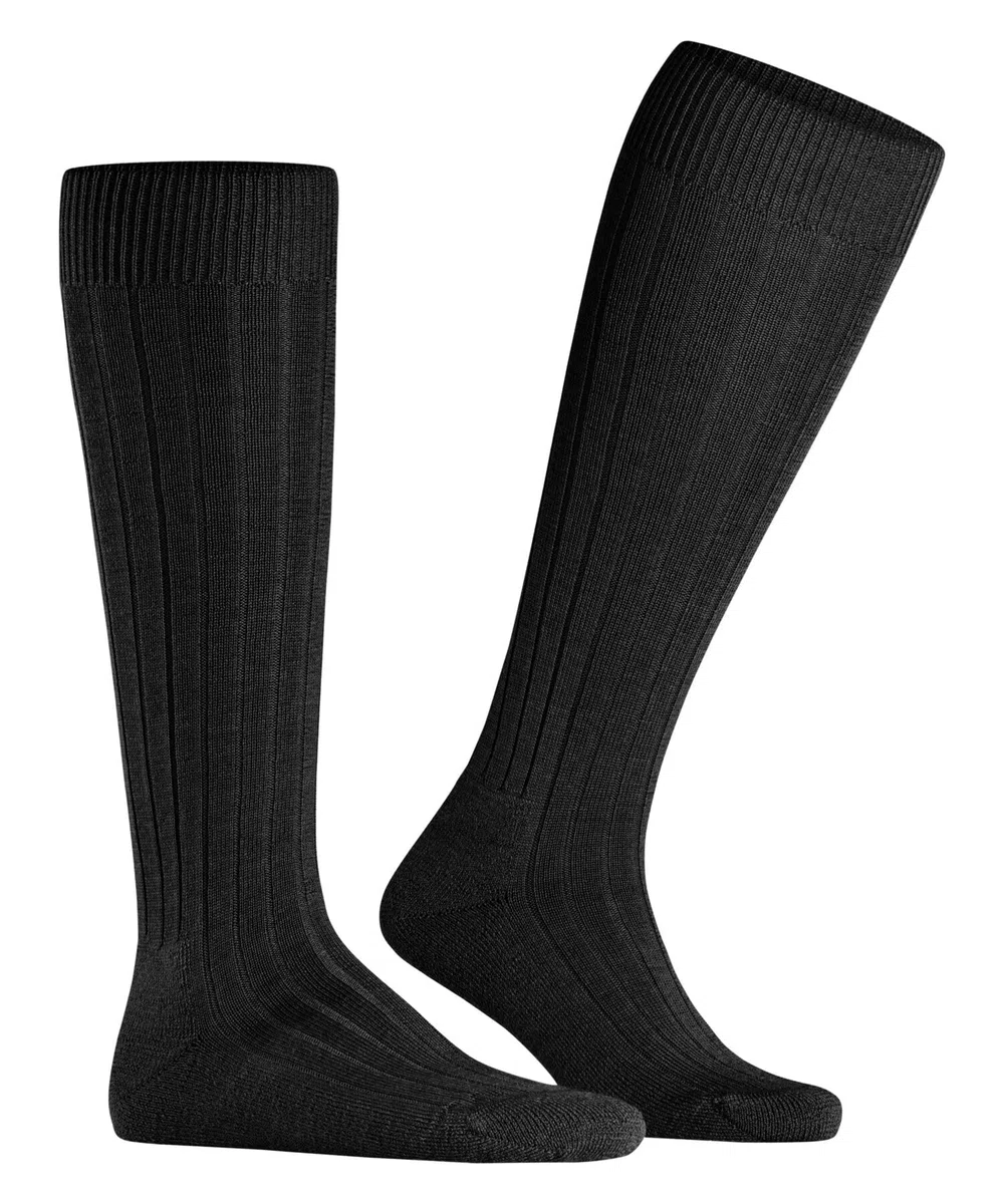FALKE Teppich Im Schuh M Kh lana lisos 1 par, Calcetines largos Hombre, Negro Black 3000, 43-44
