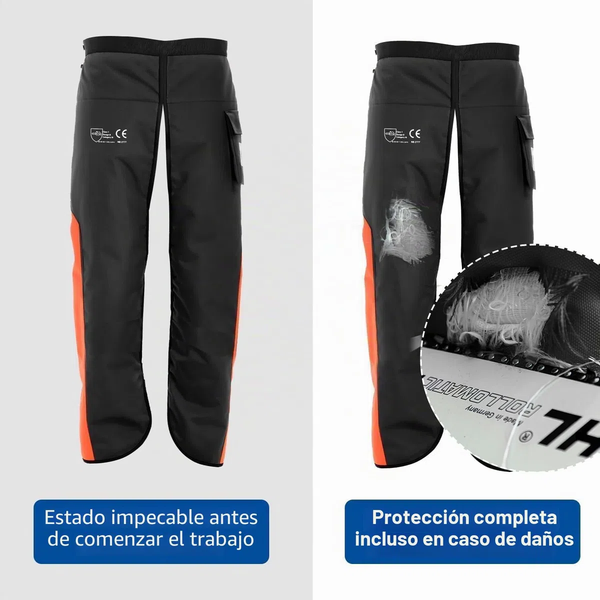 Universales Chaps de seguridad para motosierra, Chaps de protección contra cortes, Chaps ajustables para motosierra, delantal de motosierra con protección contra cortes para hombres/mujeres