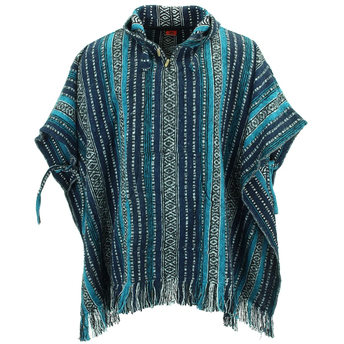 LOUDelephant - Poncho con capucha estilo mexicano Gheri 100 % tejido de algodón