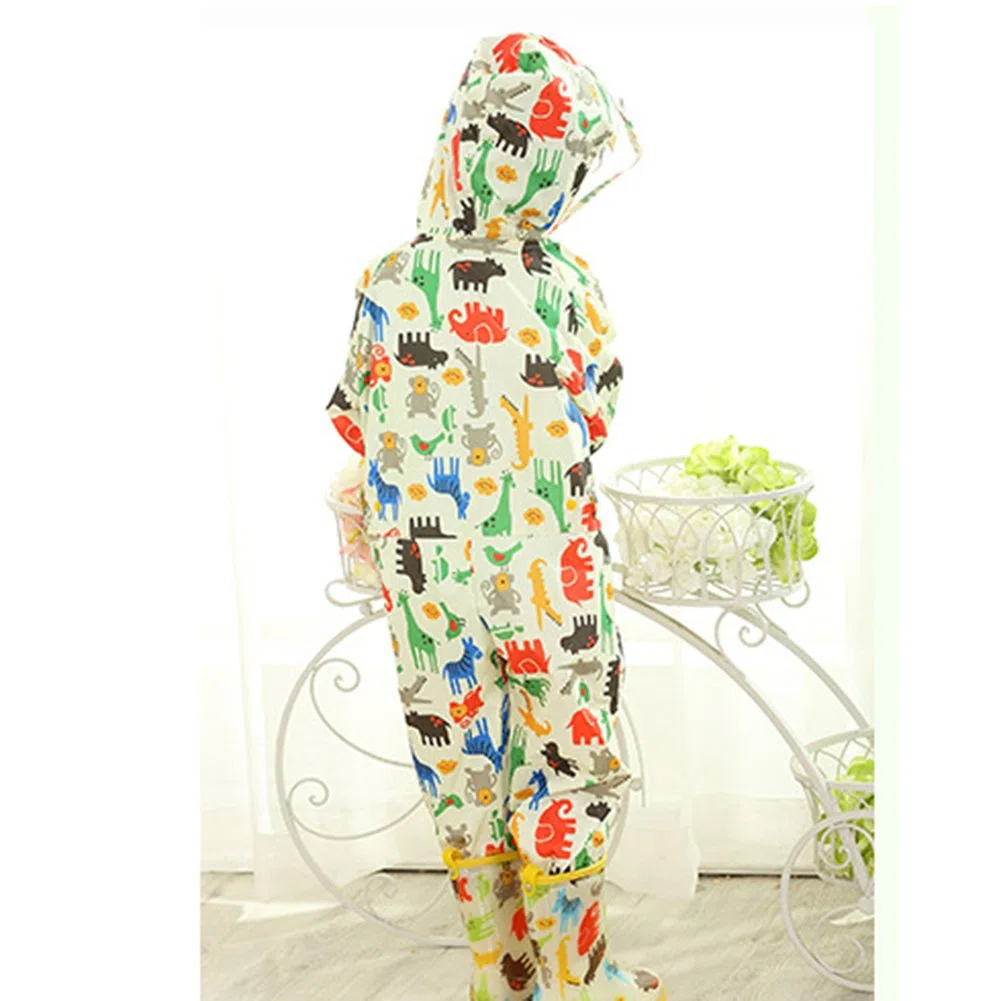 Mono de Lluvia Niño Niña Traje Impermeable Bebe Chubasquero 100% Impermeable y Ligero Mono Impermeable Agua Unisexo Chubasquero Infantil con Capucha Adecuado para 75-135 CM
