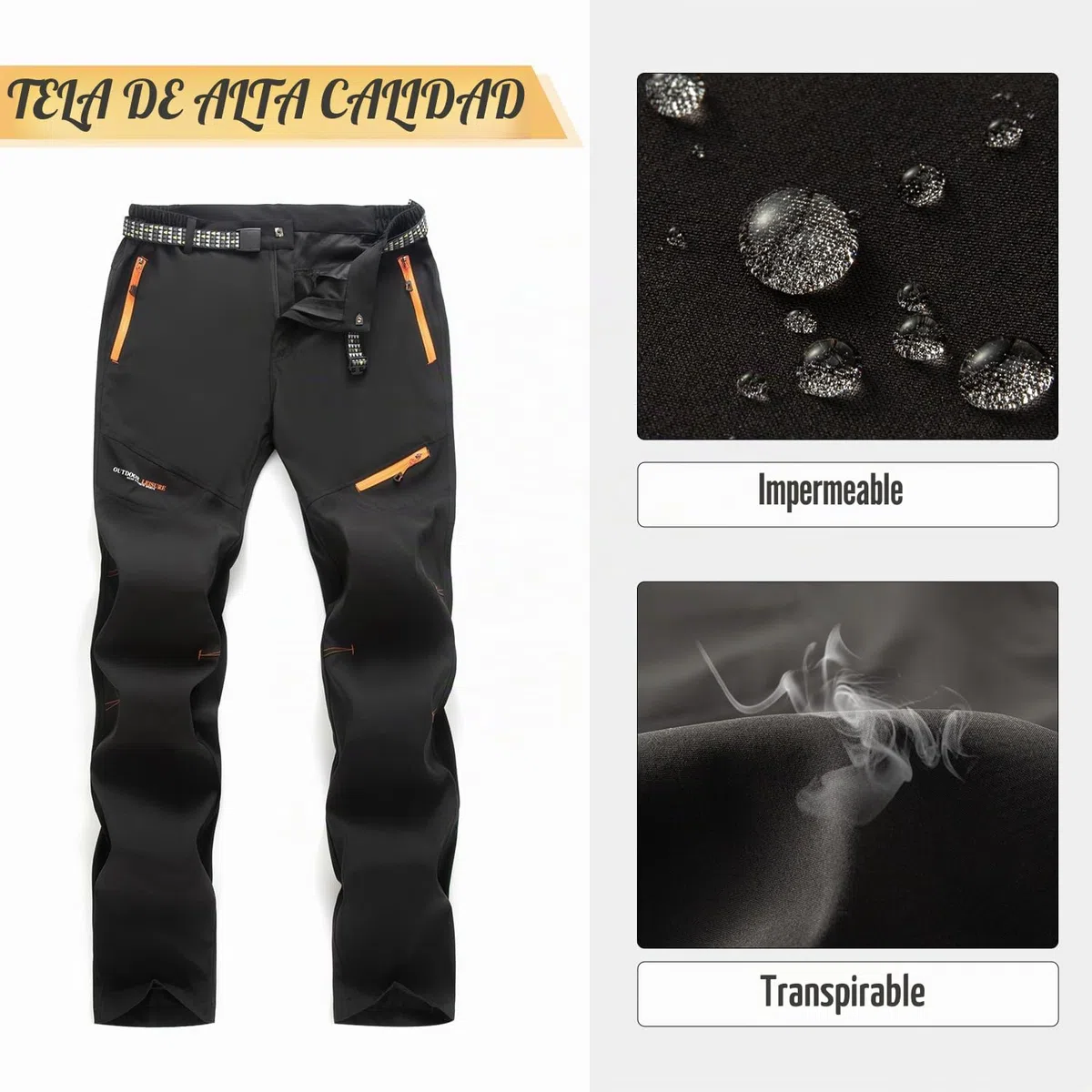 SUKUTU Pantalones de Trekking para Hombre Ligeros y Transpirables de Secado rápido para Exteriores