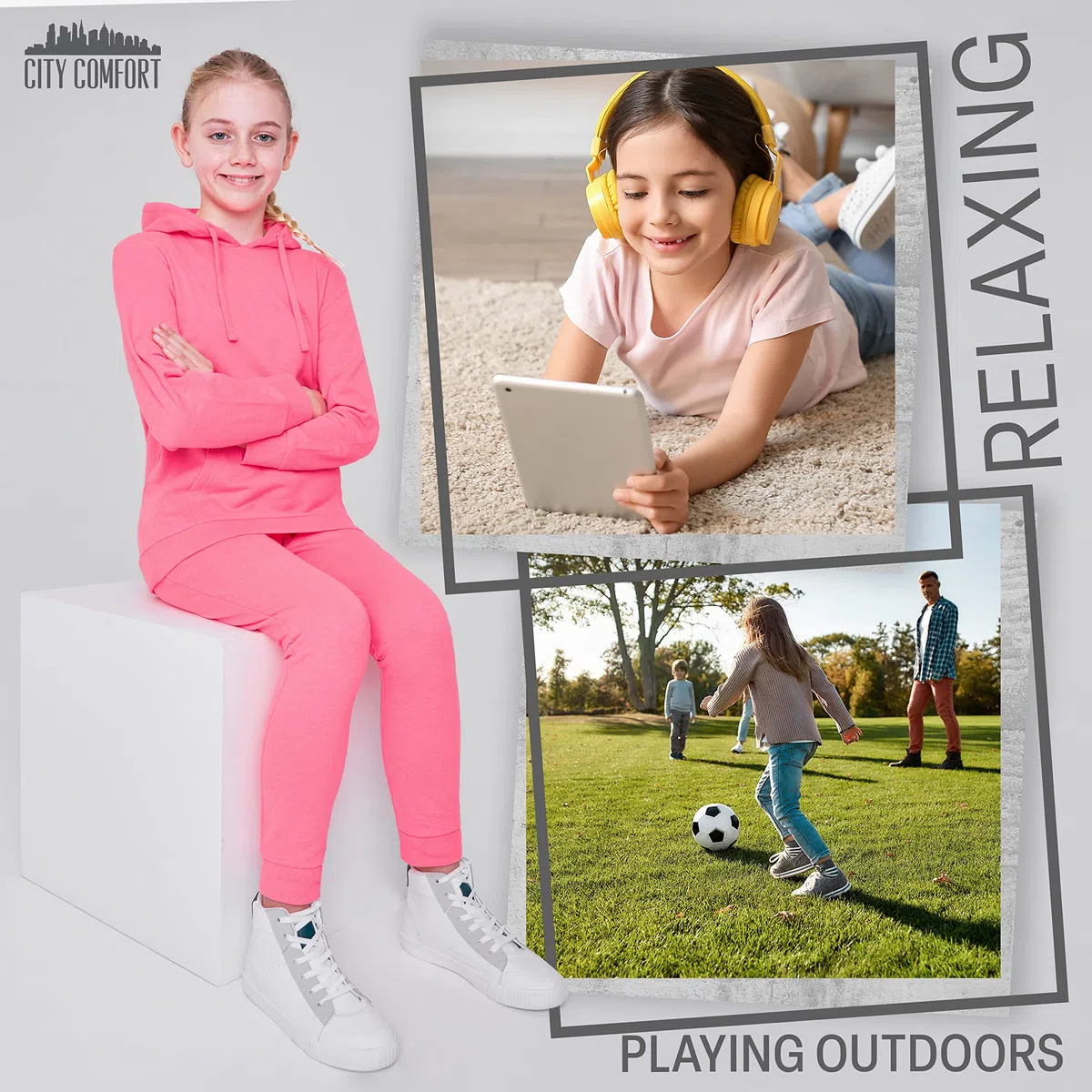 CityComfort Chandal Niña - Conjunto Sudadera y Pantalon Chandal Niña - Chándales para Niñas - Ropa de Moda 5-15 años
