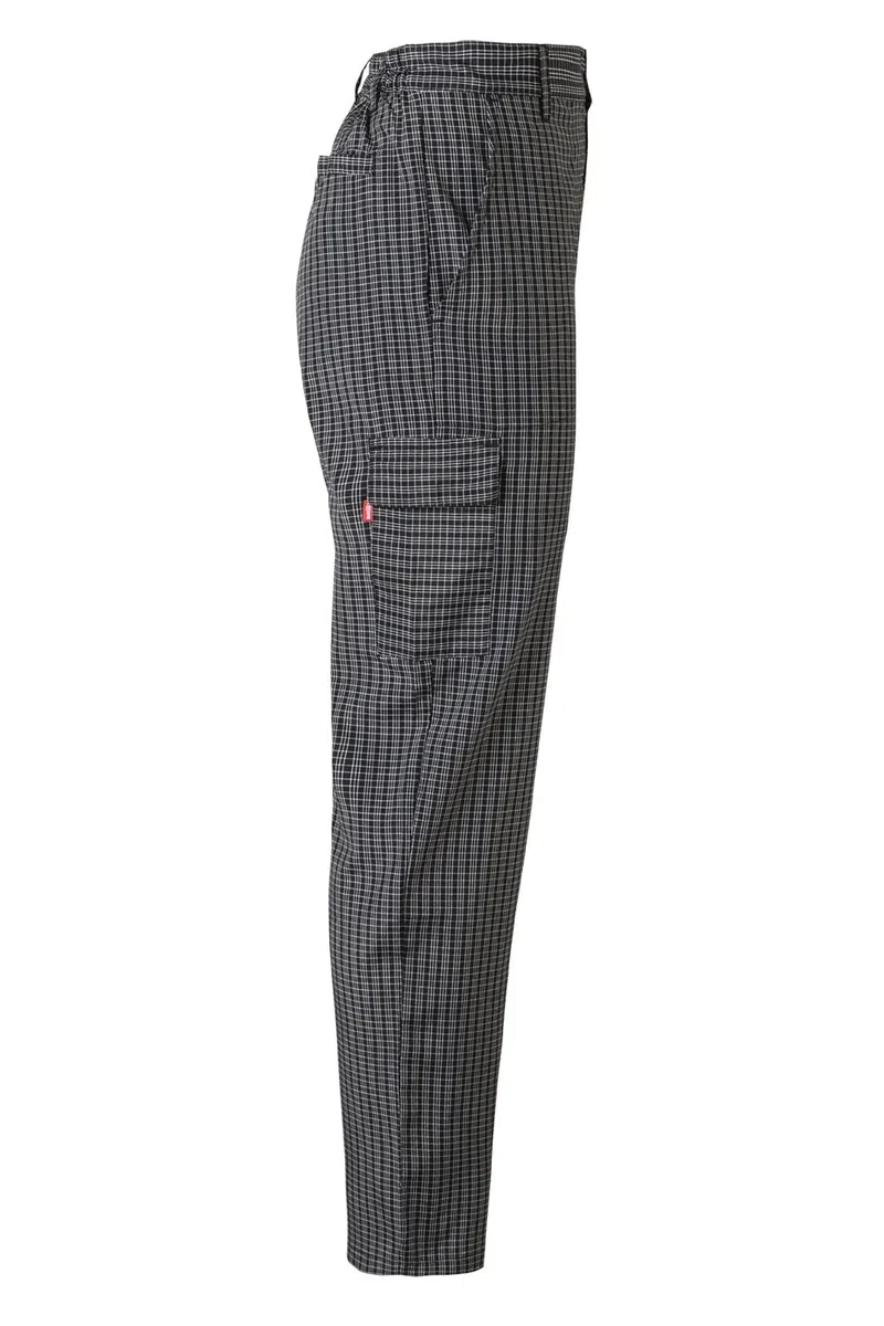 VELILLA Pantalón de Cocina A Cuadros Multibolsillos Pantalones de Cocinero Unisex Adulto