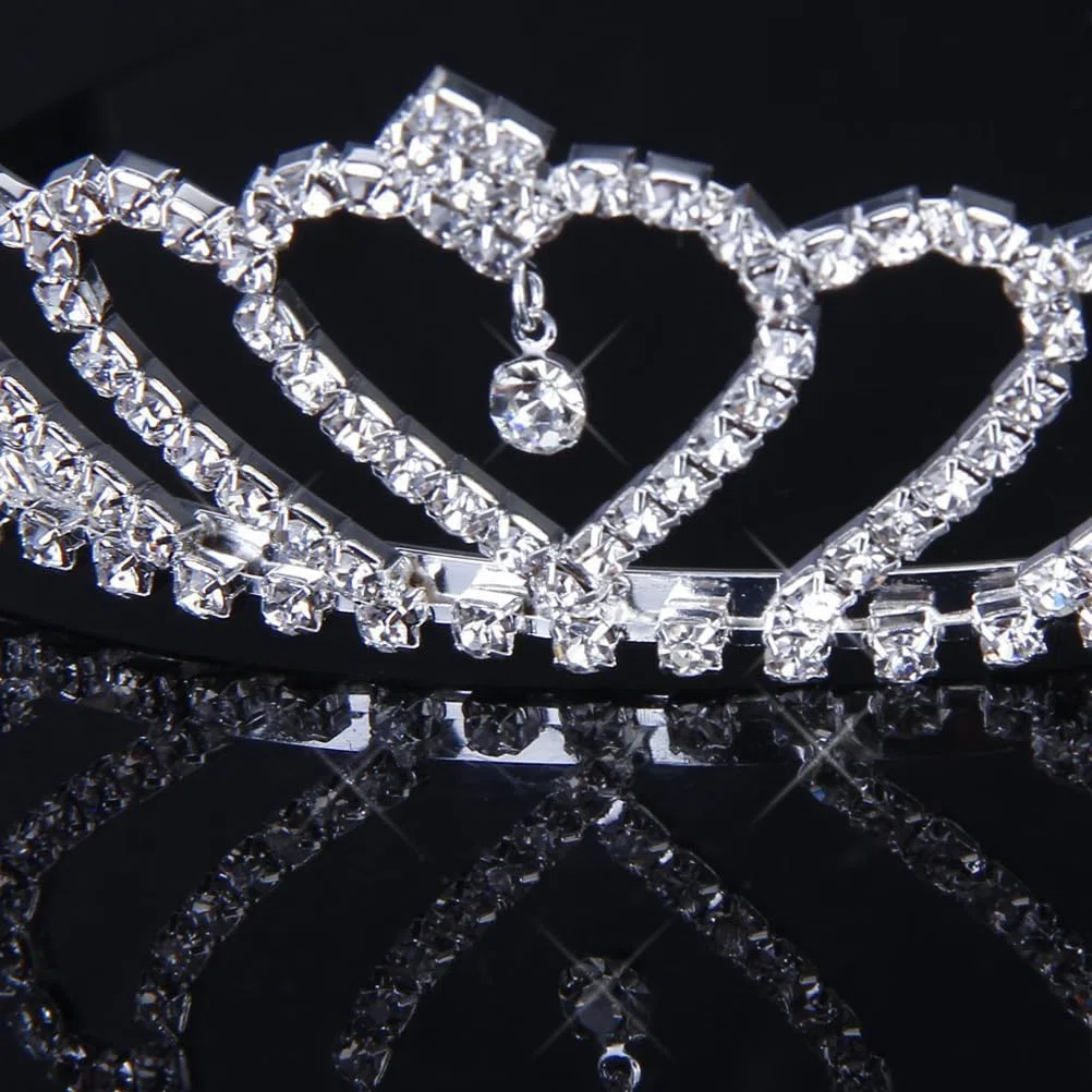 OSALADI Princesa Royal Novia Cristal Tiaras Joyería Rhinestone Diadema Novia Princesa Para Mujeres Cumpleaños Plata