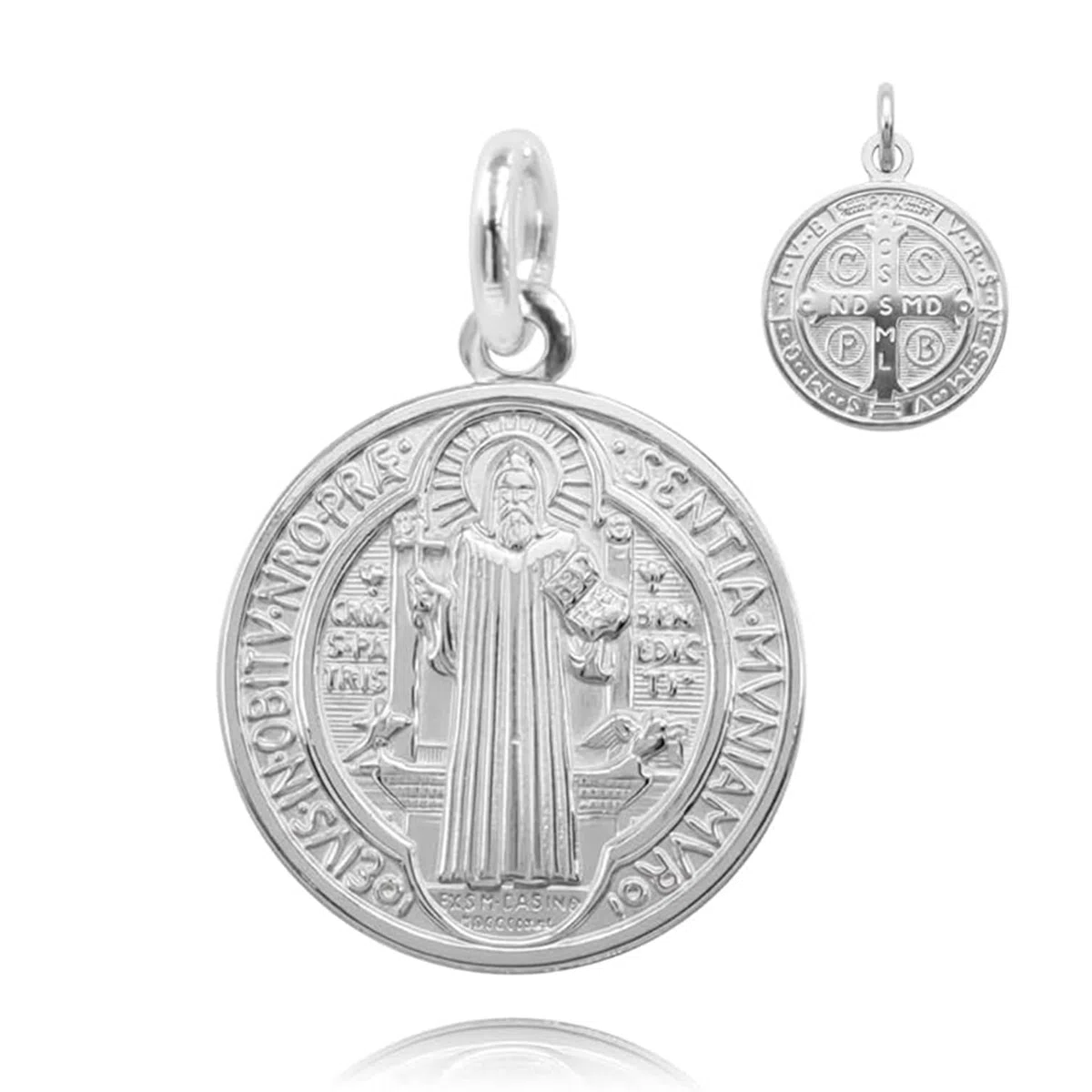 Medalla San Benito 19mm Plata Ley