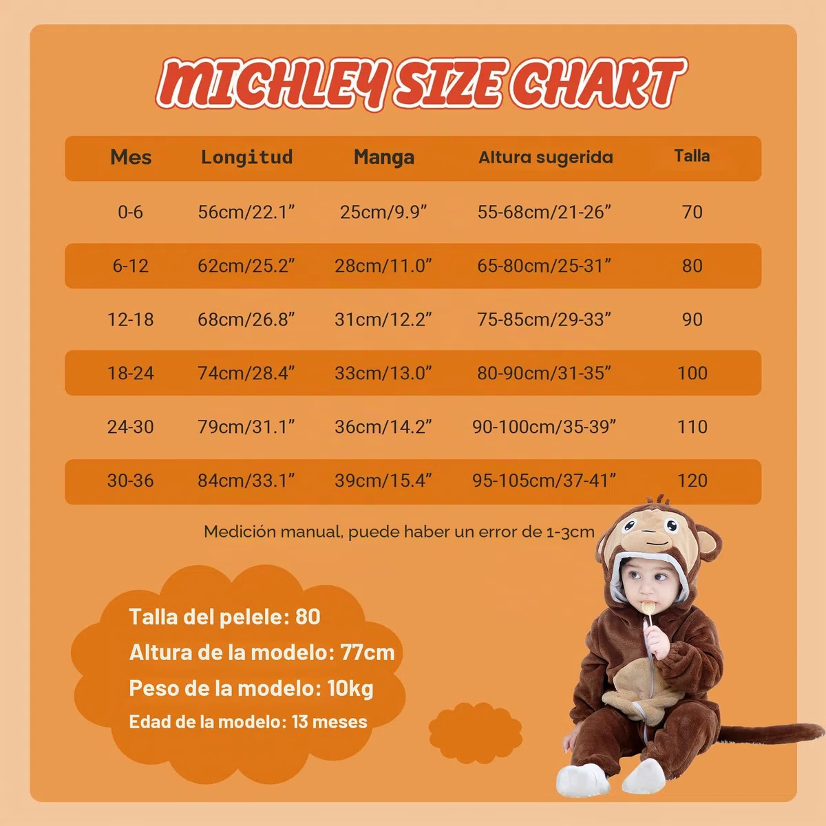Mameluco de Animal Invierno con Capucha para Bebés Unisex,2-36 Meses