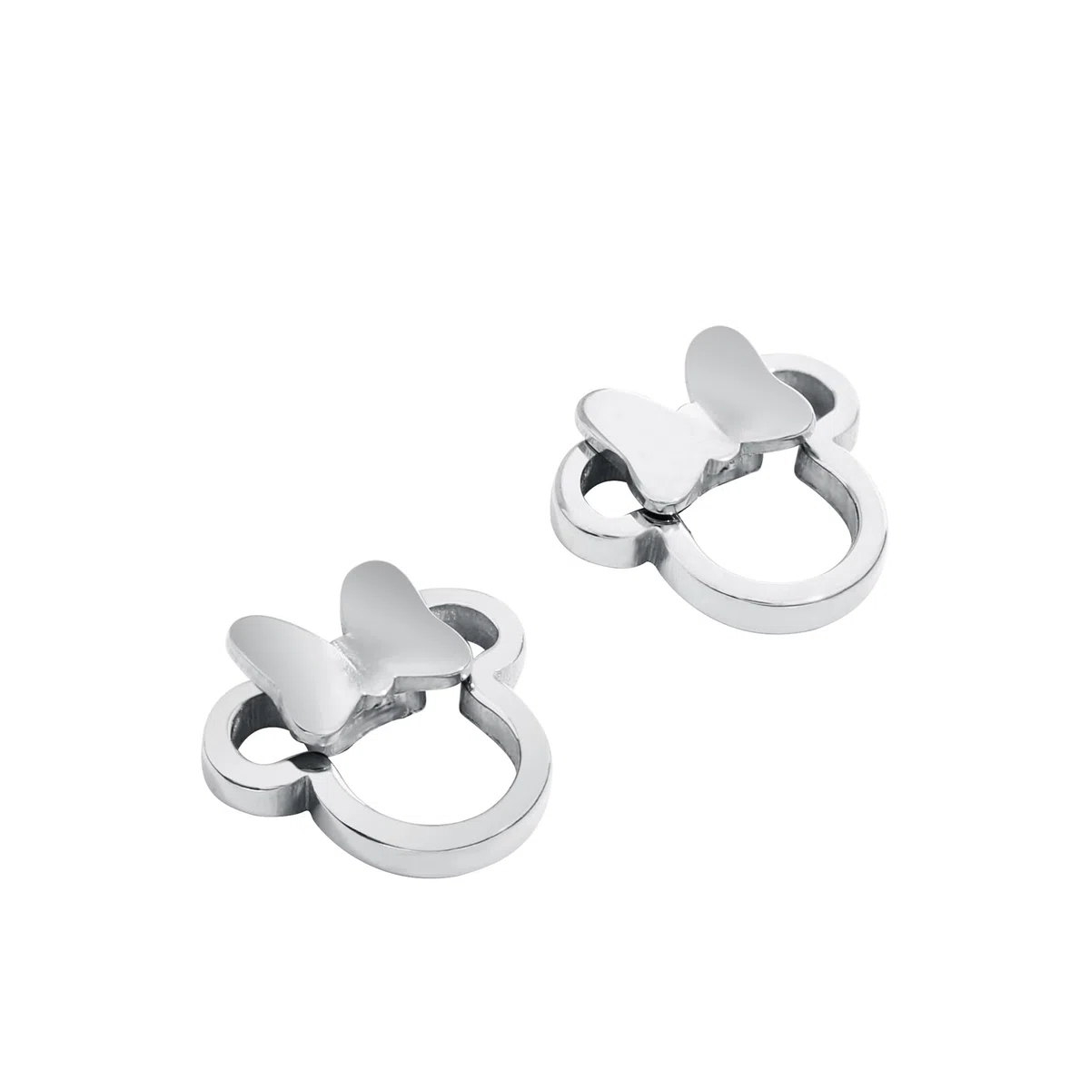 Disney Minnie Pendientes para niña de acero inoxidable, talla única, Joyas Disney