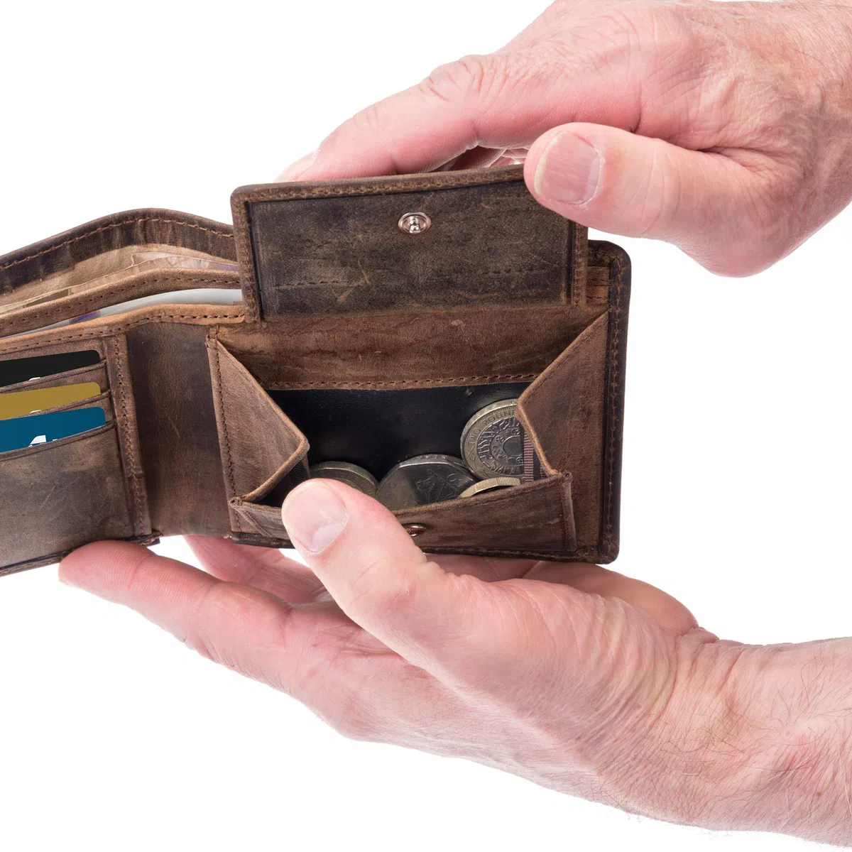 moonster Cartera de Piel con Bloqueo RFID Mantiene el Dinero y Las Tarjetas Organizadas con Fácil Acceso – Billetera para Hombre Minimalista – 100% Piel de Búfalo – Preciosa Caja Regalo