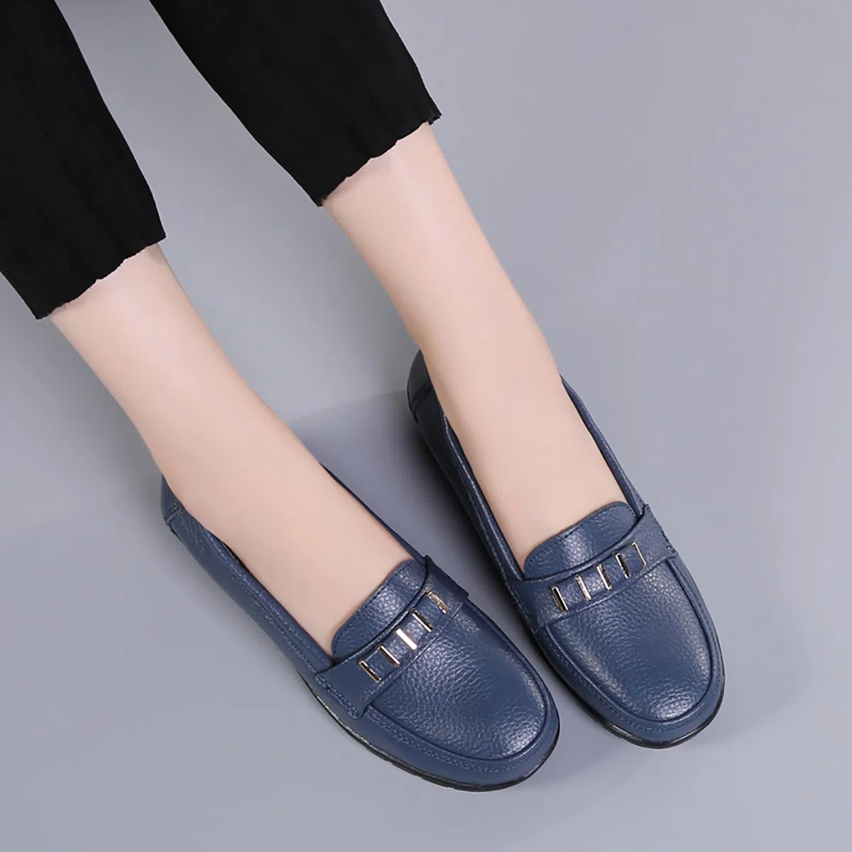 Sunporx Mujeres Confort Cuero Mocasines Mocasines De Conducir Zapato con Arco Soporte Caminar Oficina Transpirable