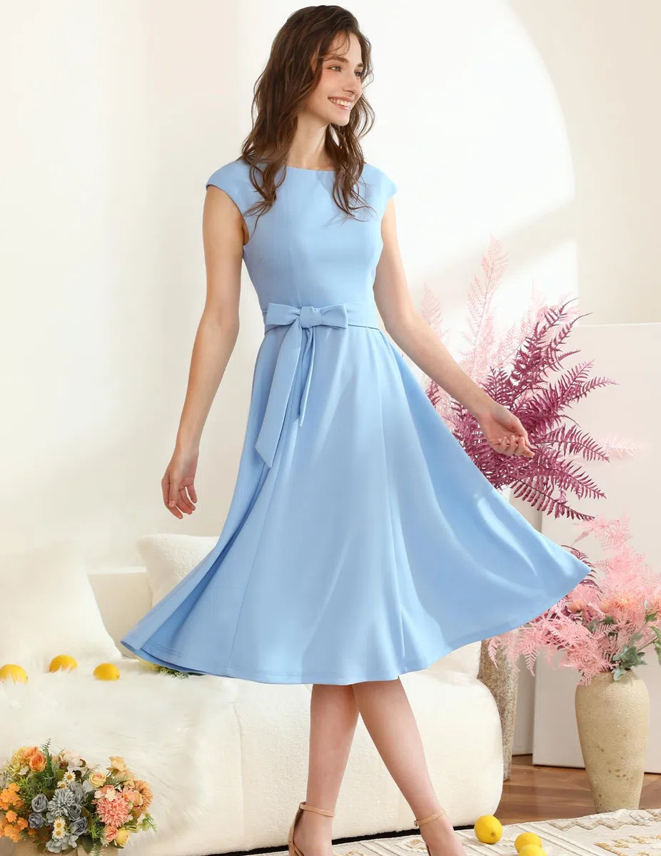 DRESSTELLS Vestido Mujer Elegante,Vestido de Coctel Mujer, Vestido invitada Boda, Estilo Retro, Swing, Vestidos de Fiesta, Vestidos Retro Vintage Años 50
