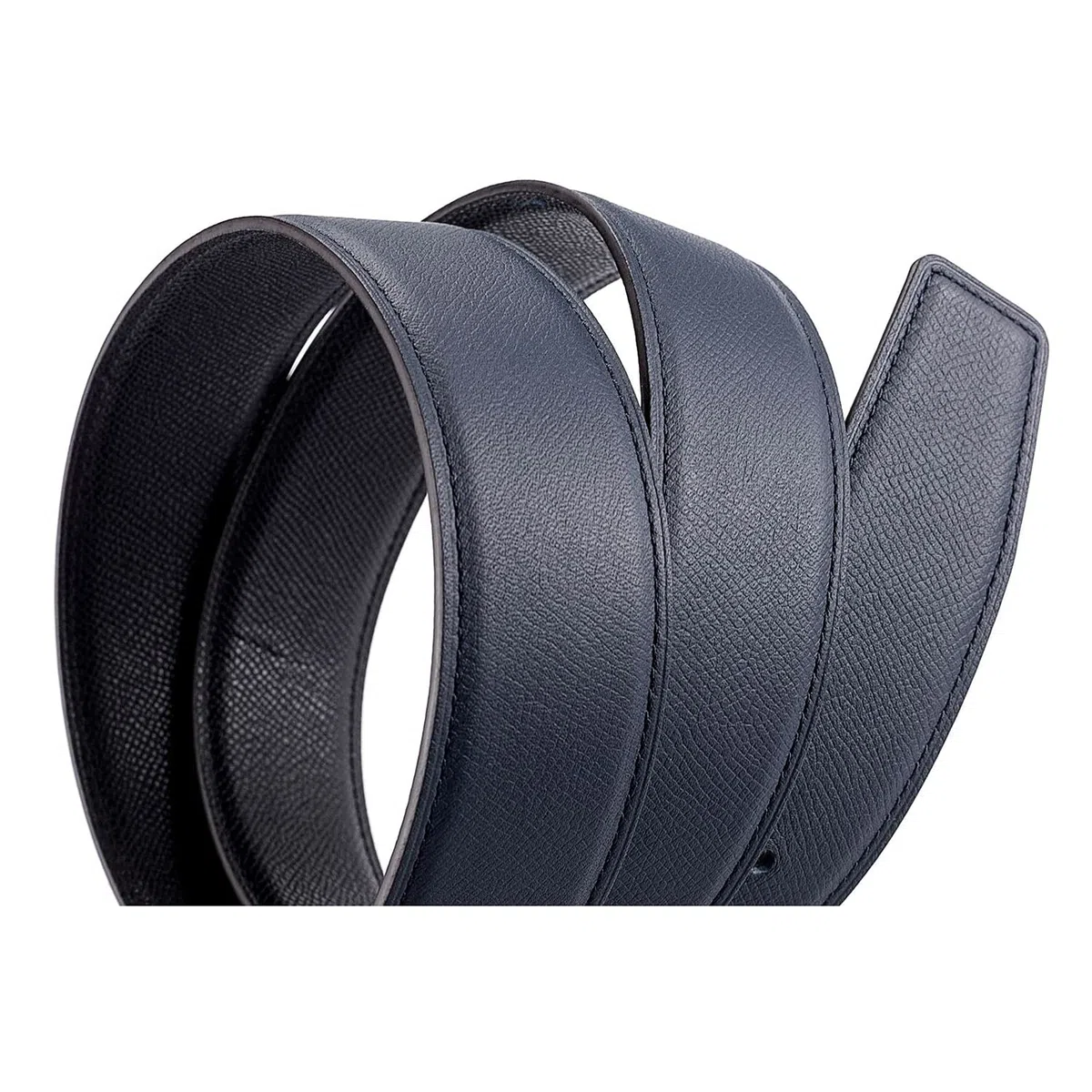 Vatee's Cinturón de repuesto reversible de piel auténtica sin hebilla de 3,8 cm/3,2 cm de ancho, H279 Azul Negro, Small