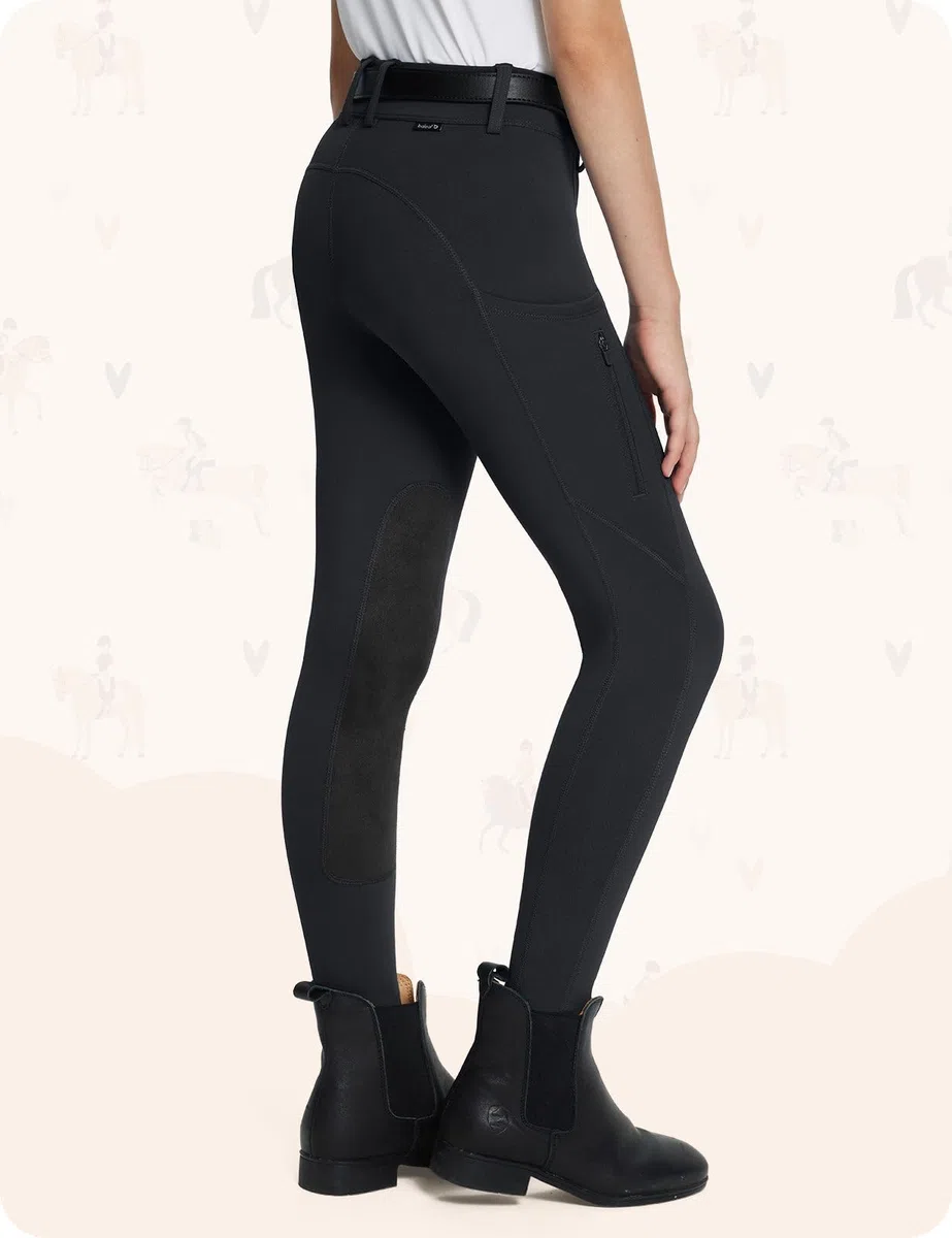baleaf Pantalones de Montar para Chicas, Largos para Caballerizas Invierno Leggings Térmicos con 2 Bolsillos
