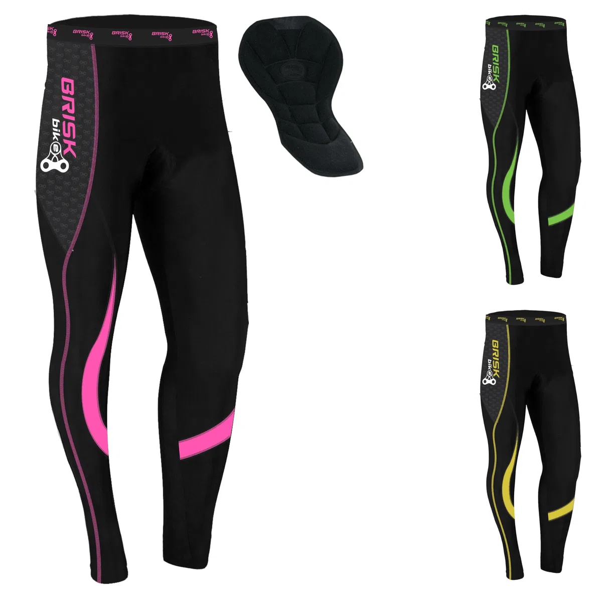 Brisk Bike Pantalones de Ciclismo Mujer Elástico Coolmax Acolchado Mallas Ciclista Mujer con Cremalleras Reflectantes Mallas térmicas