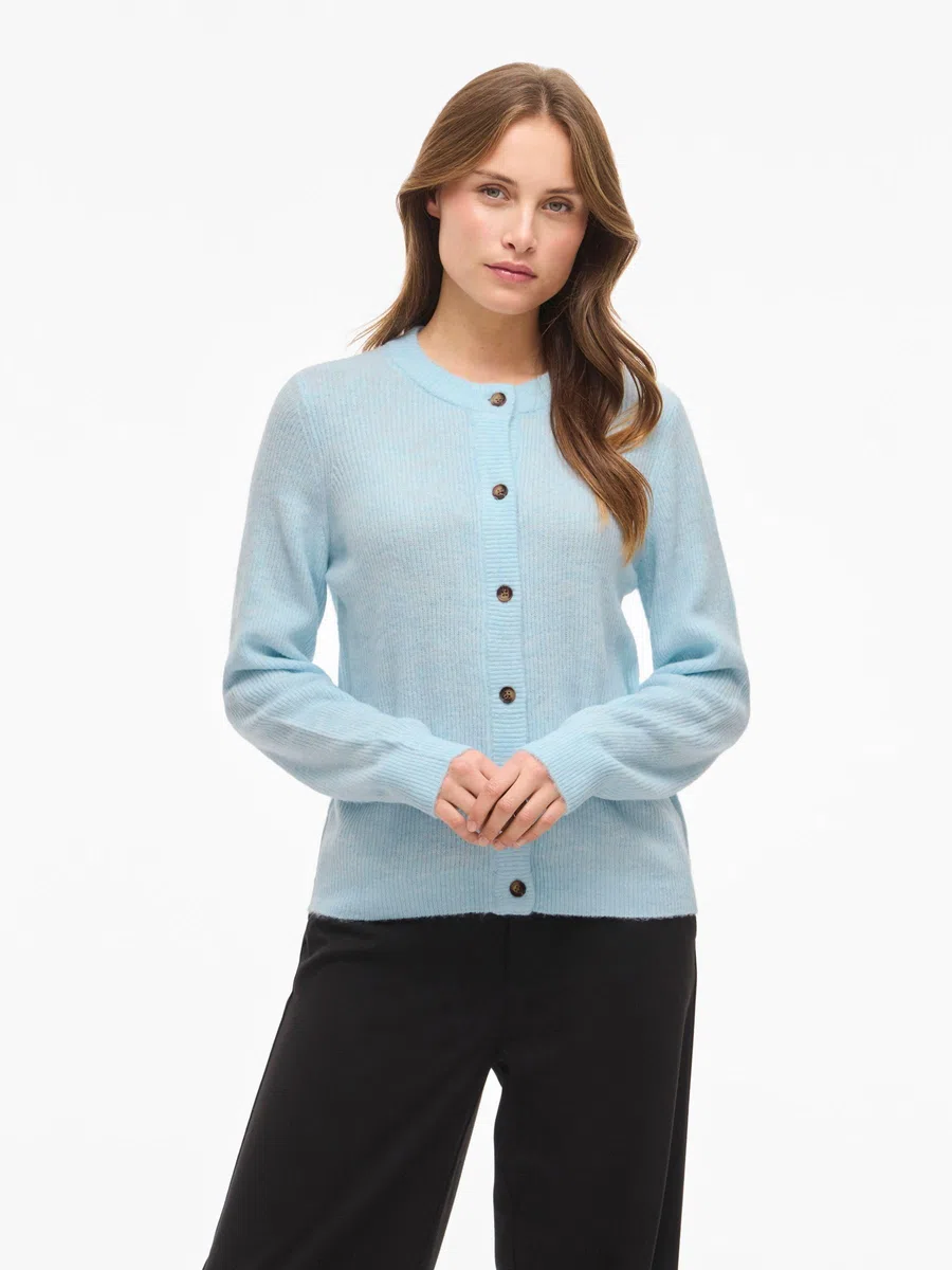 Vila Vivioli O-Neck Rib Knit Cardigan- Vivioli O-Neck Rib Knit Cardigan-Noos Mujer (Pack de 1)