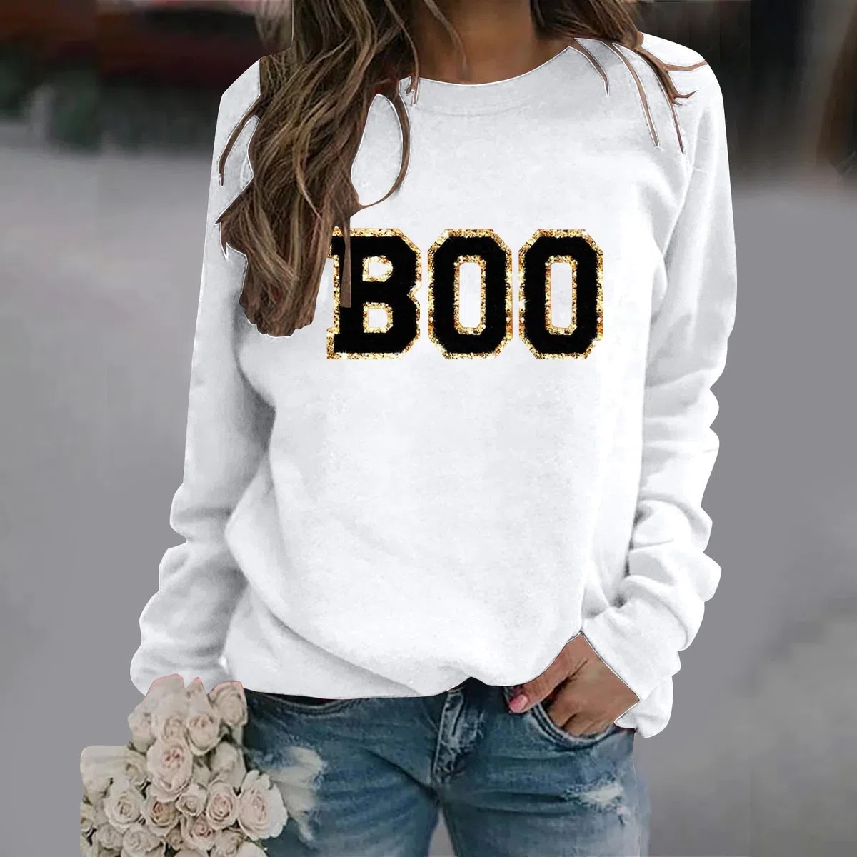 2024 Sudaderas Mujer Sudadera cálida Informal a la para Mujer, Camisa de Manga Larga con Cuello y Estampado, Sudaderas de Invierno para Mujer Otoño para Mujer sin Capucha