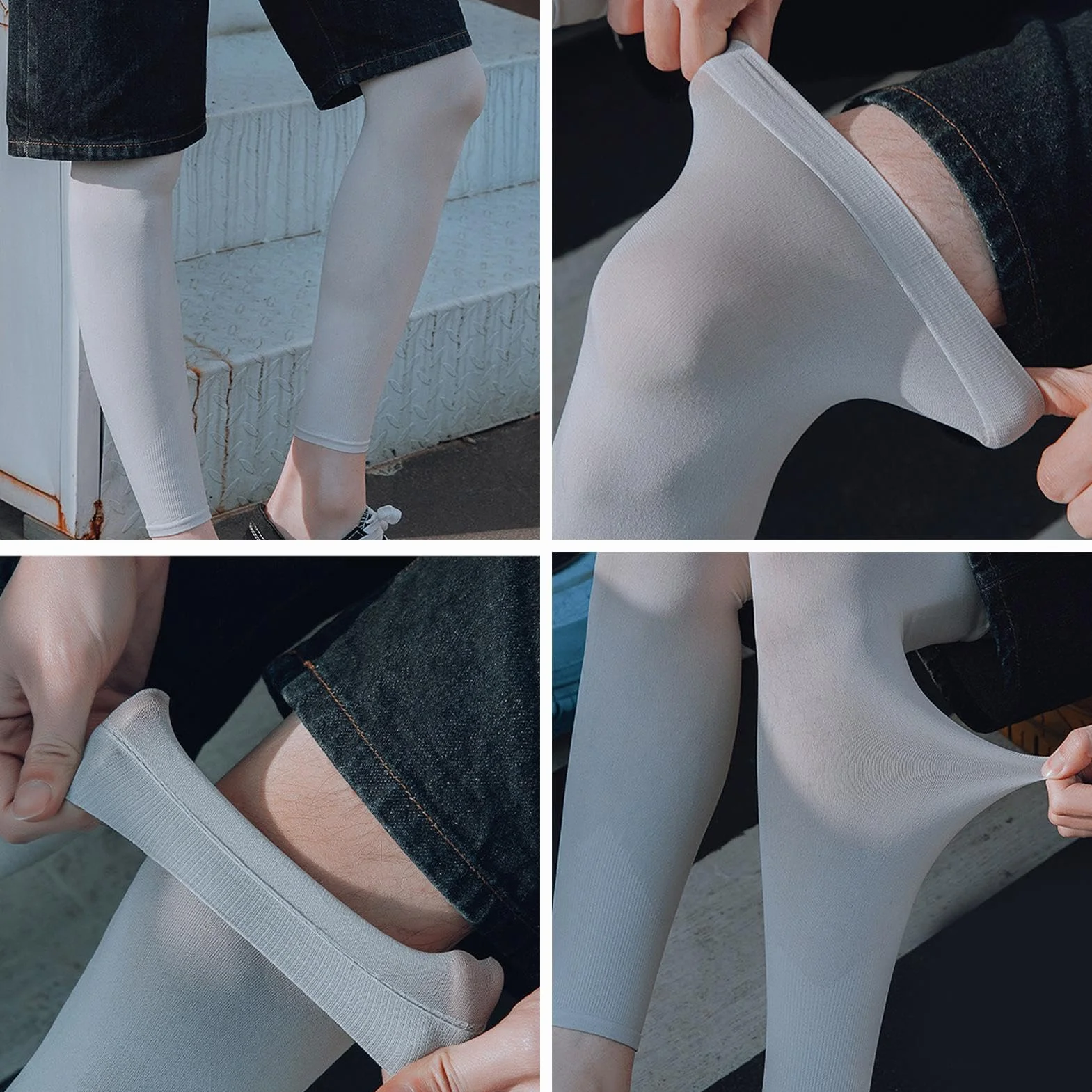 Mangas de pierna UV para hombre, protección solar, fundas de pierna de seda de hielo, mangas de pierna de ciclismo, mangas de sol para ciclismo, protectores de piernas