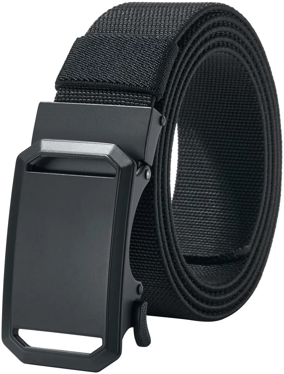 LionVII Cinturón de trinquete elástico con hebilla automática, ajustable y elástico, cinturón de trabajo para hombre, 130 cm
