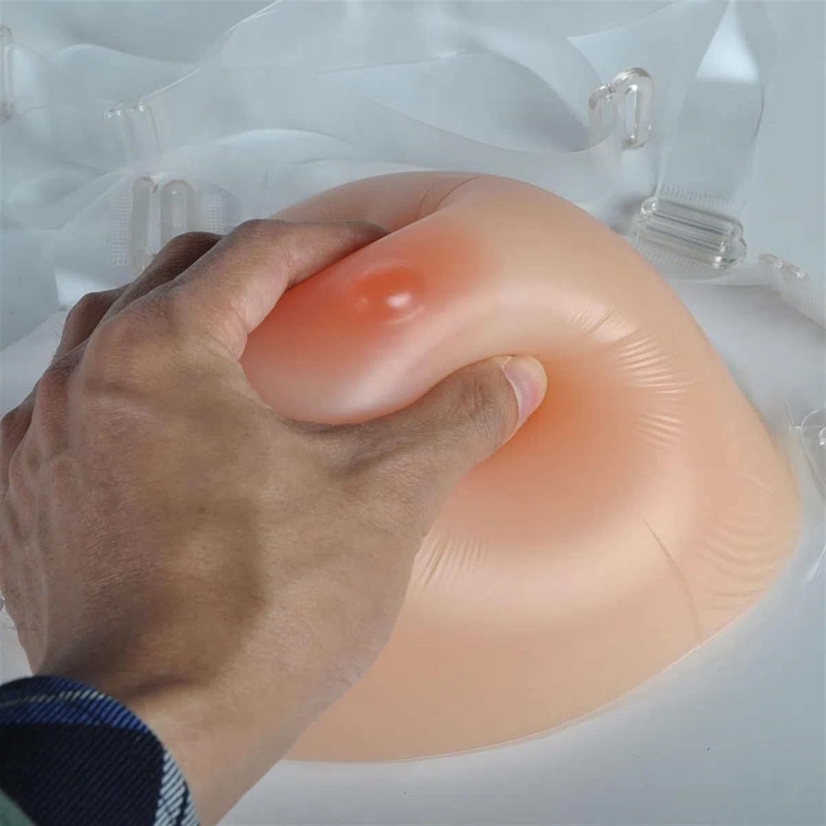 ALKANI Prótesis Artificial de Silicona de un Solo Tirante para el Pecho Derecho e Izquierdo con Tirante Ajustable Adecuado para Pacientes con mastectomía (Color : Brown, Size : 3XL)