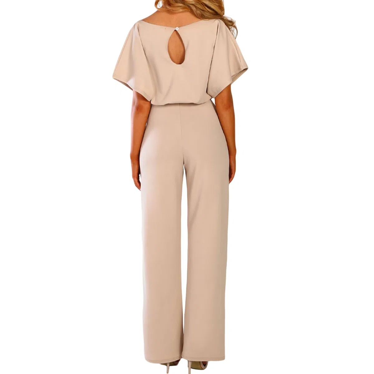 Mono para mujer manga corta pantalones elegantes mono informal suelto con cinturón