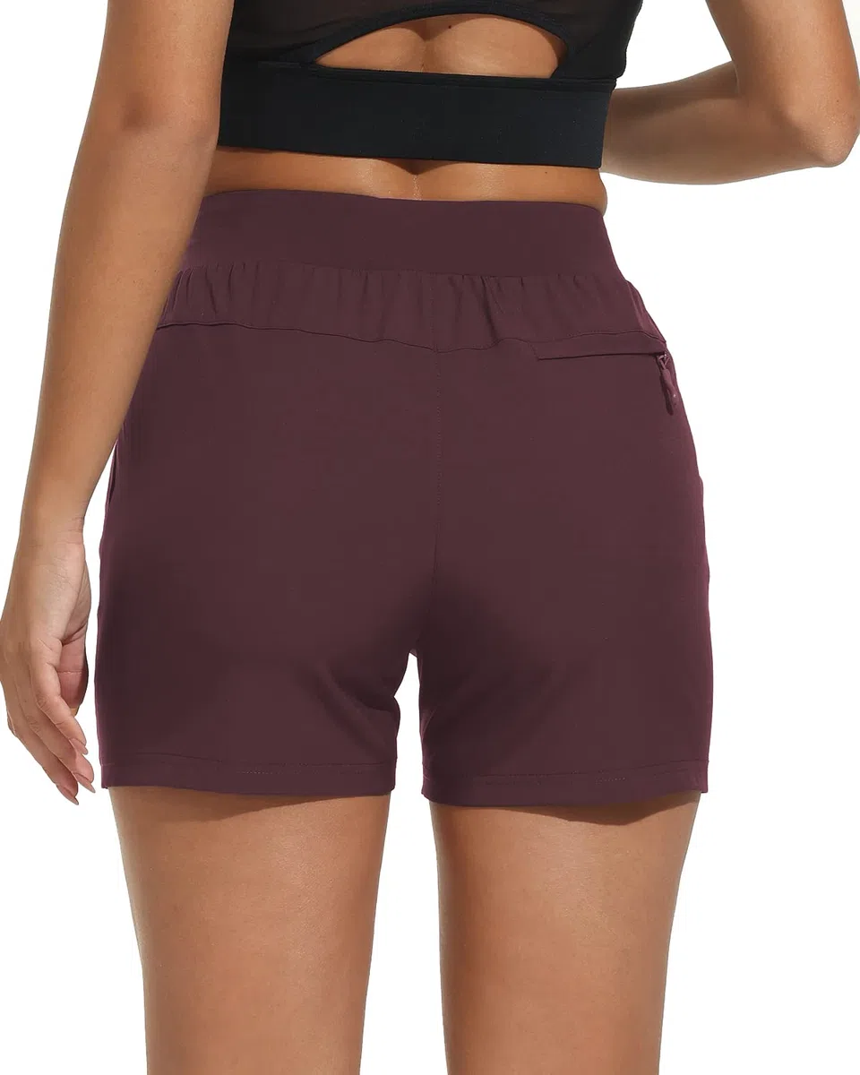 Pantalones Cortos de Senderismo para Mujer - Shorts Deportivos con Cremallera 4" - Secado Rápido, Ligeros para Trekking, Running, Golf y Outdoor