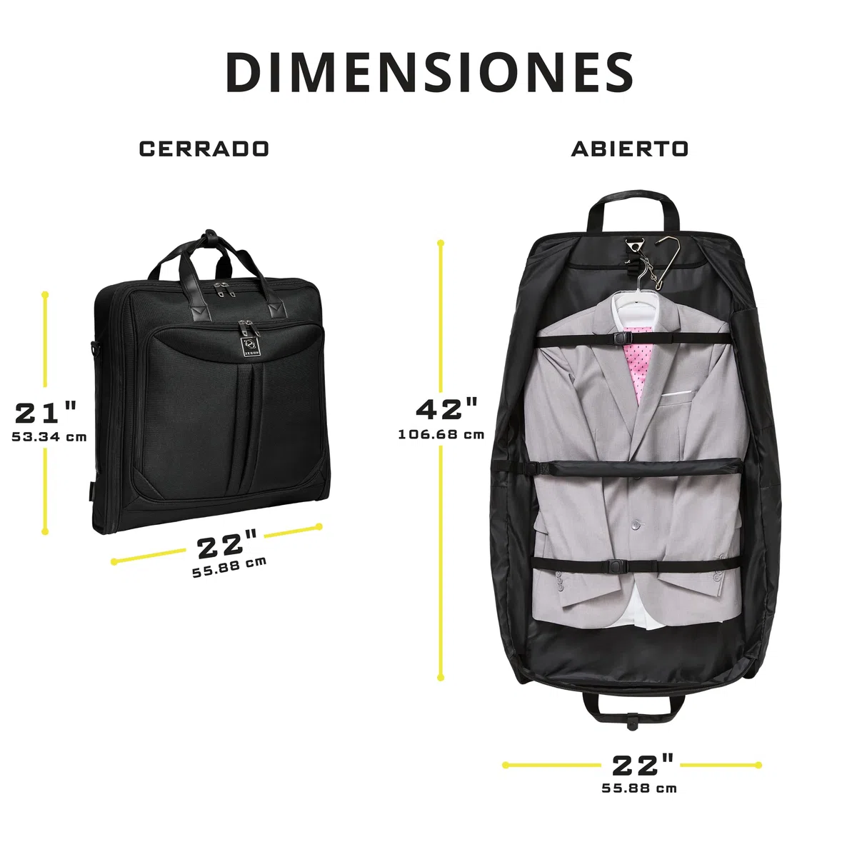 ZEGUR Bolsa de Transporte para Ropa para Viajes y Viajes de Negocios, diseño Elegante, con Correa para el Hombro y Bolsillos de organización