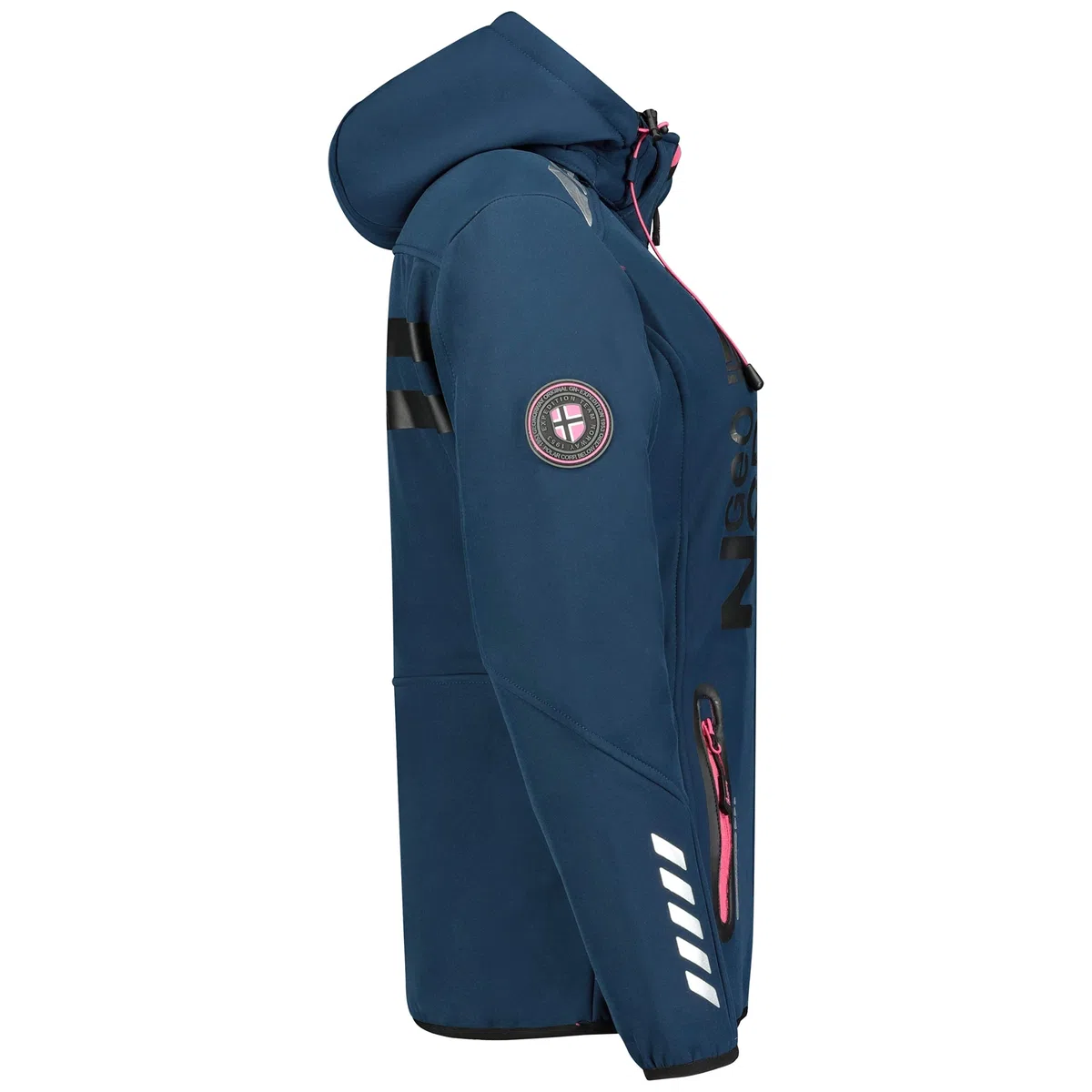 GEO NORWAY REINE LADY - Chaqueta Softshell impermeable mujer - Chaqueta capucha Transpirable - Chaqueta cremallera resistente invierno - Actividades aire libre Senderismo