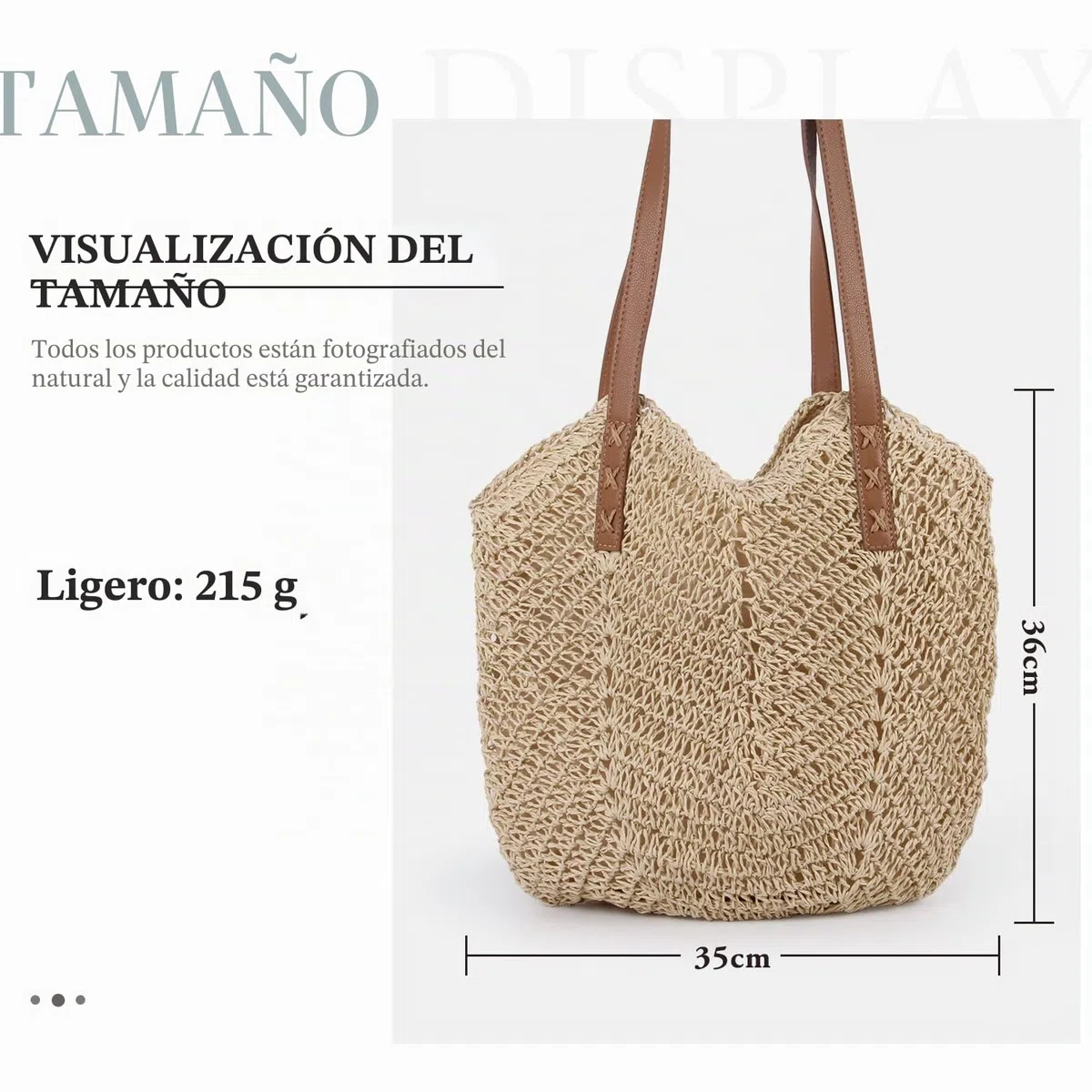 Bolso de Hombro de Paja para Mujer, Tejido a Mano, Bolso de Mano con Asa, de Playa de Verano, Cruzado Bohemio con Monedero