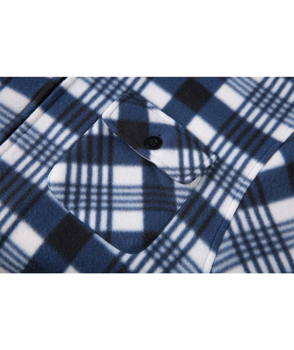 zitysport Camisa Chaqueta Hombres Con Bolsillo Pecho Forro Polar A Cuadros Chaqueta Con Capucha Forro Polar Camisas Invierno Capucha De Franela Hombre Sudadera