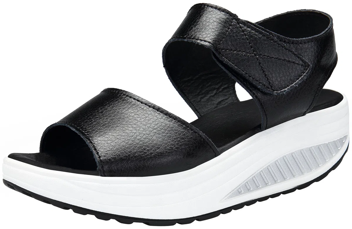 Mesing Sandalias Plataforma Mujer Verano Sandalias Cuña Comodas Cuero Peep Toe Zapatos Tacon para Caminar
