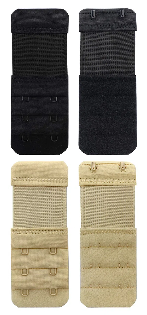 Extensor de sujetador para mujer con 2 ganchos, elástico, suave, cómodo, extensiones de correa para sujetador, paquete de 6 unidades - Multi -
