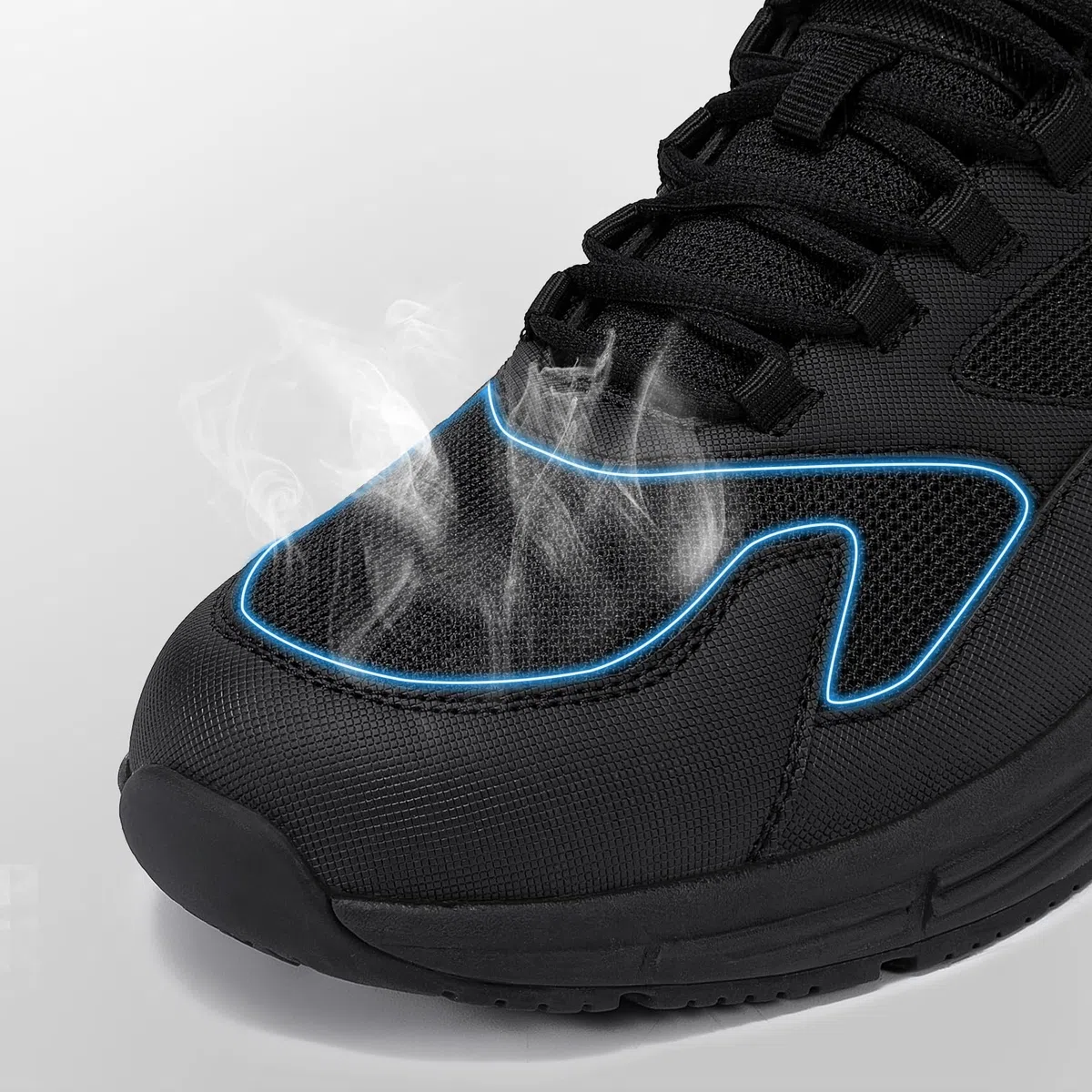 LARNMERN Hombre Zapatos de Cocina Trabajo Antideslizantes Zapatos Hosteleria Zapatillas Cocina Food Service Shoe Camarero Sanitario,Microfibra Negro//42.5 EU