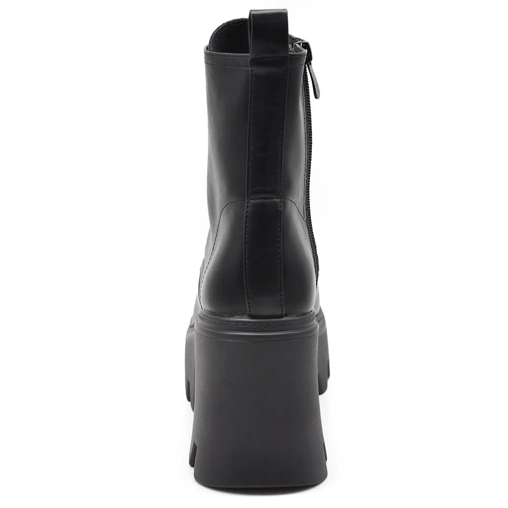 IF FASHION Botines Botines Anfibios de Mujer de Piel Sintética con Tacón Grueso Platform Cuña Dippio Fondo Carrarmato MP752-1