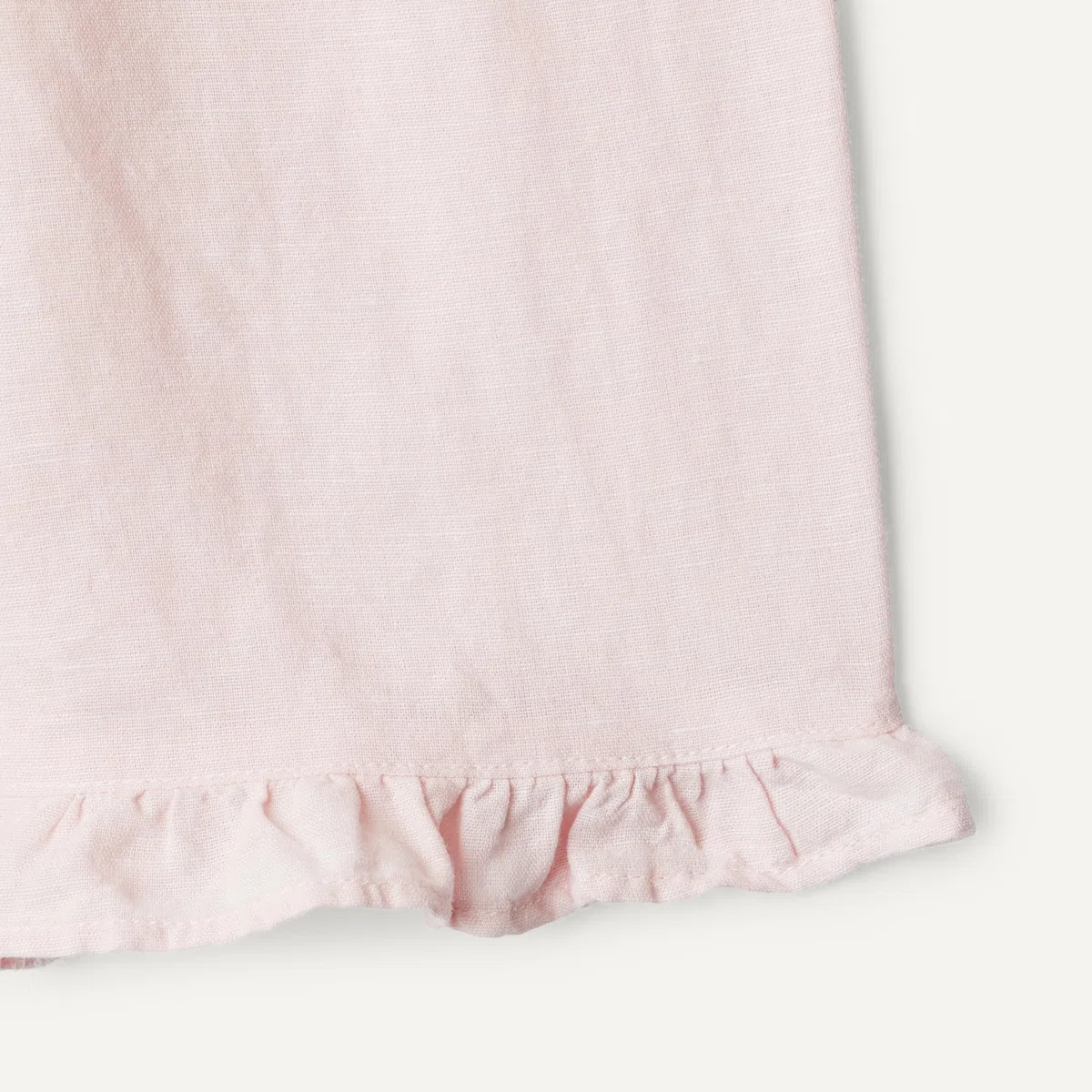 Amazon Essentials x Sofia Grainge Pantalón sin Cordones de Lino y Algodón con Volantes Unisex Bebé