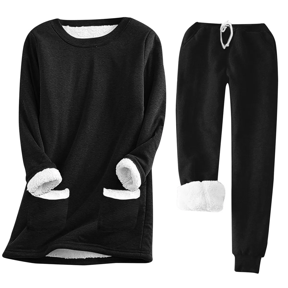 Pijama largo de franela para mujer, conjunto de invierno, traje de casa de dos piezas, manga larga, ropa de salón, de felpa, grueso, pantalones de pijama, parte superior, ropa de salón para cada noche