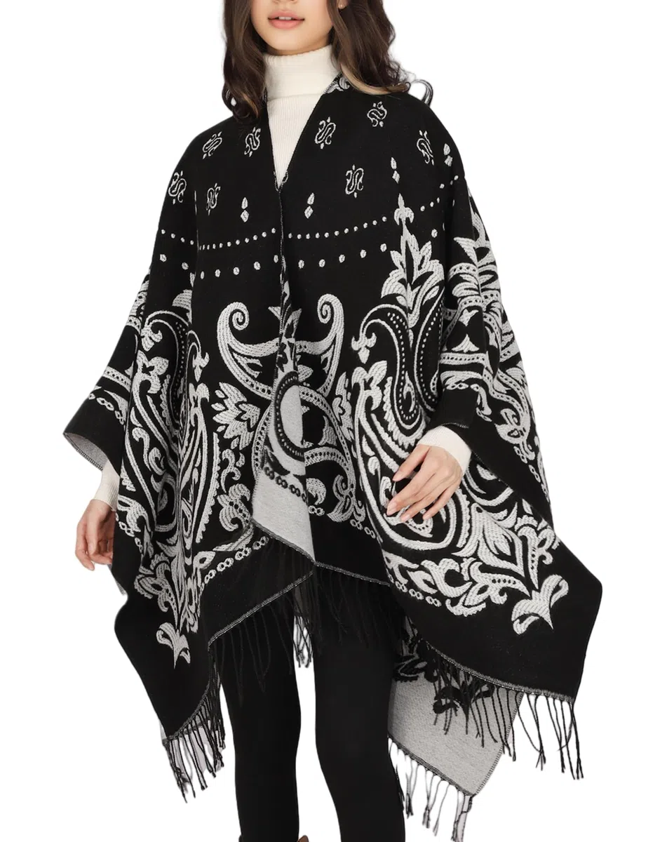 Chal para Mujer, Poncho Abierto, Cárdigan Capa, Suéteres Oversize para Otoño e Invierno
