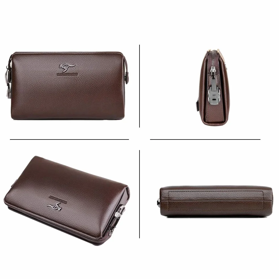 Bolsos Bloqueo De Código, Bolso De Mano para Hombre De Cuero Carteras Mu?eca Embrague De Piel Grande Monedero con Cremallera para Tarjetero Llaves Monedas Dinero