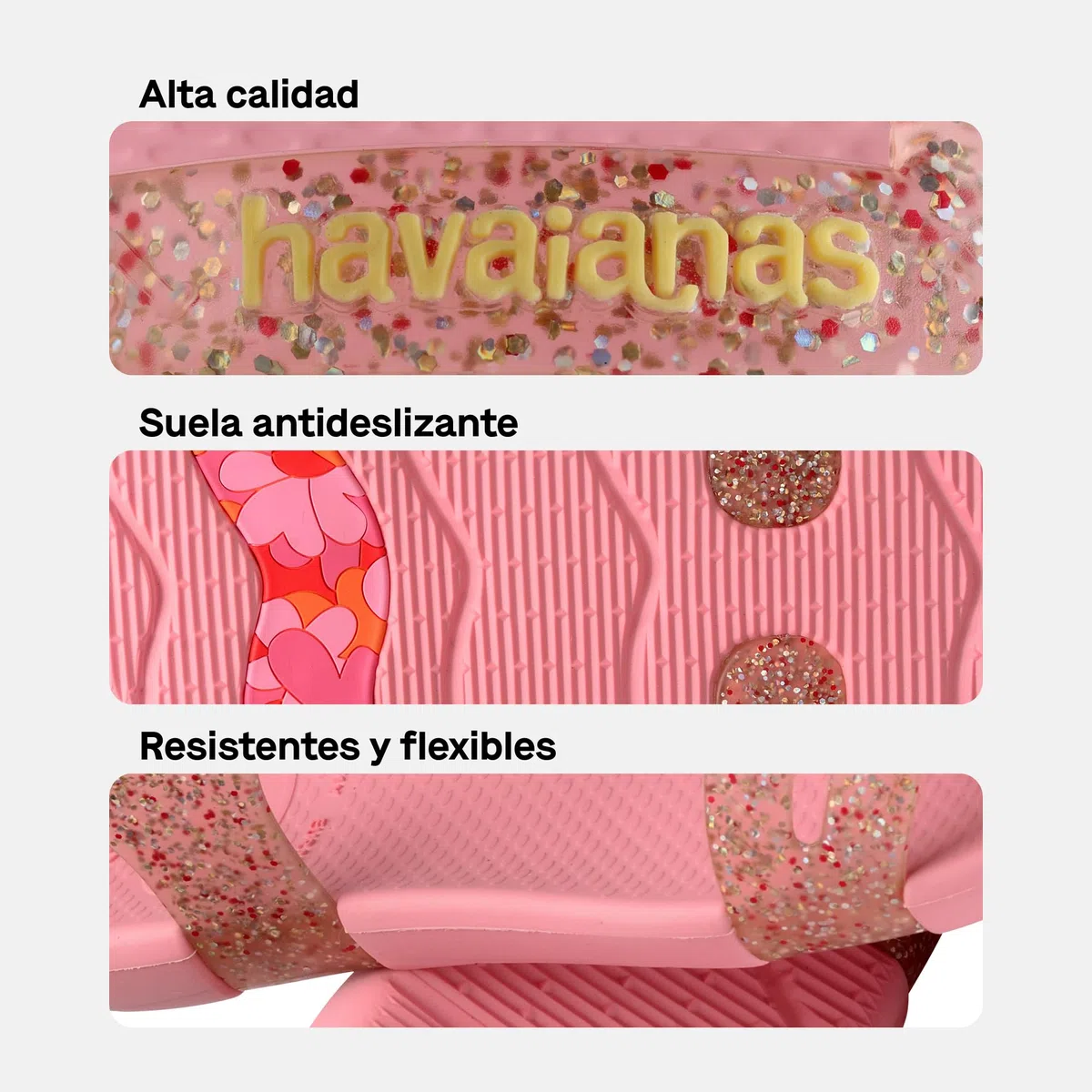 Havaianas - Kids Play Mall Glitter, Sandalias Infantiles con Purpurina, Ergonómicas y Brillantes, Suela Antideslizante y Sujeción Segura, Niñas