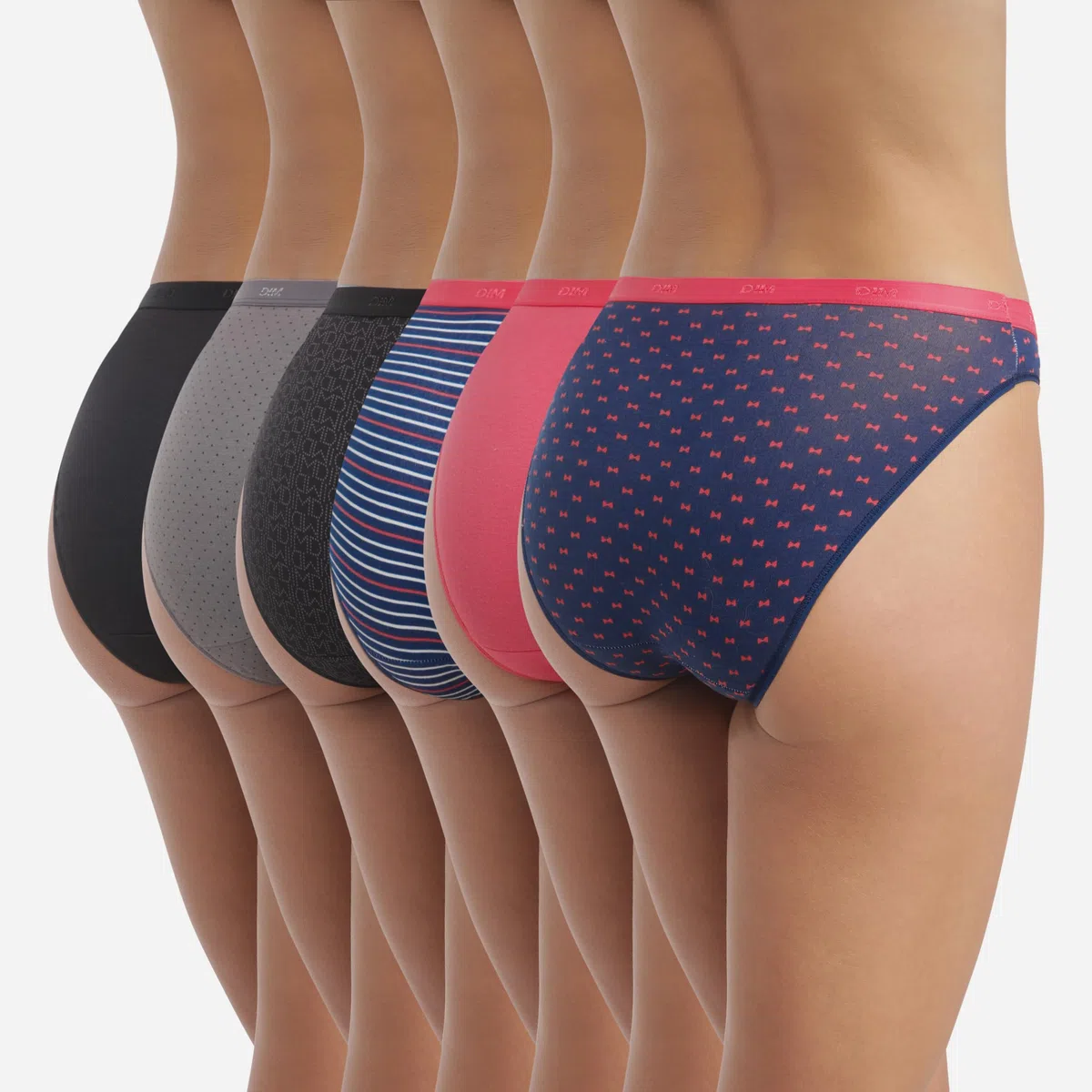 Dim Pack De Bragas Les Pockets Cotton Stretch Mujer x6