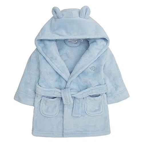 Bata de baño para bebé con capucha, de forro polar suave, con orejas y corazón